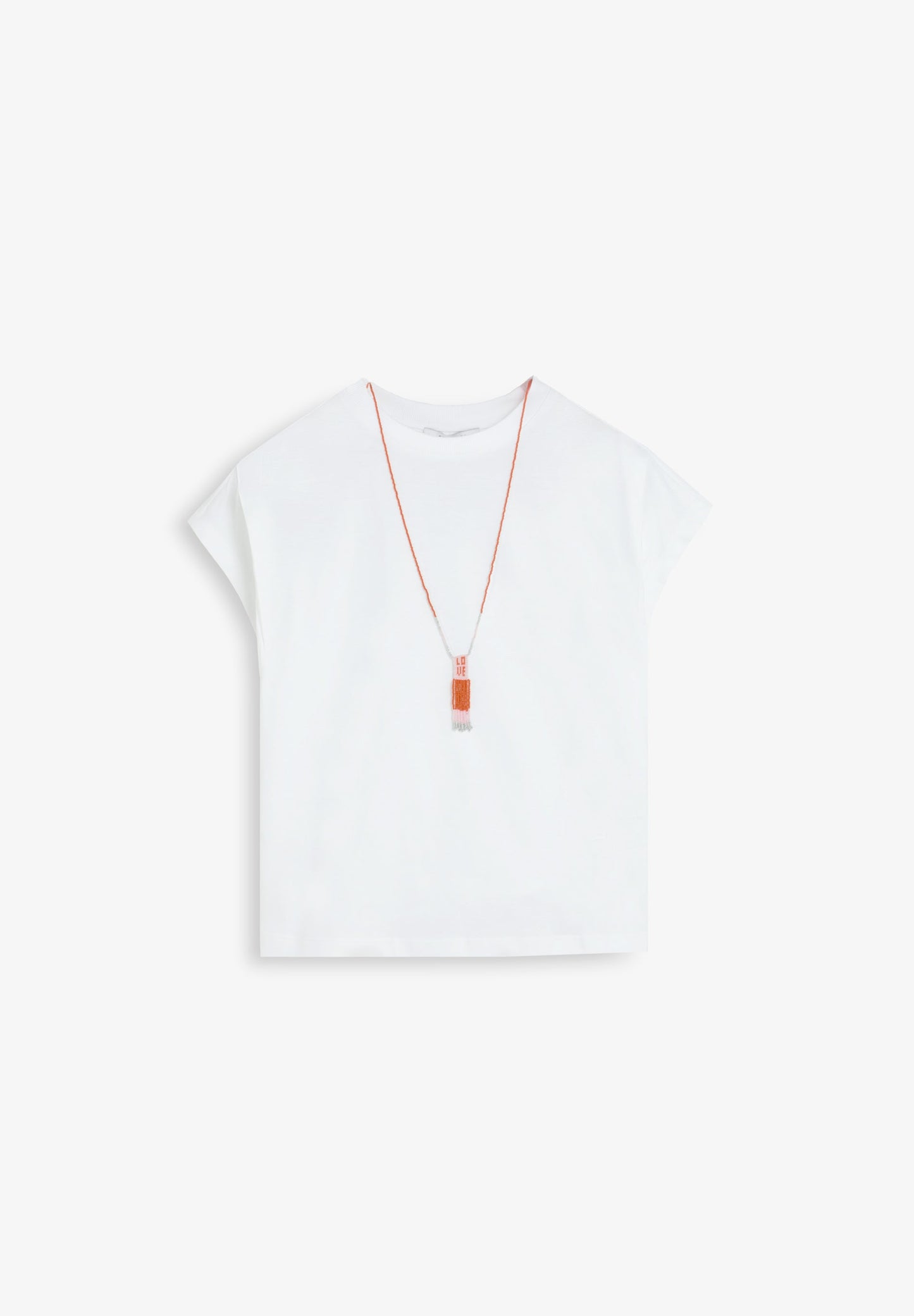 T-SHIRT DE MANGA CURTA COM PENDENTE