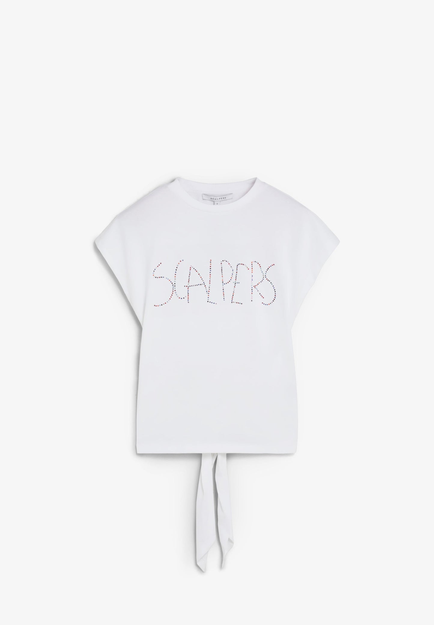 T-SHIRT COM STRASS E NÓ ATRÁS