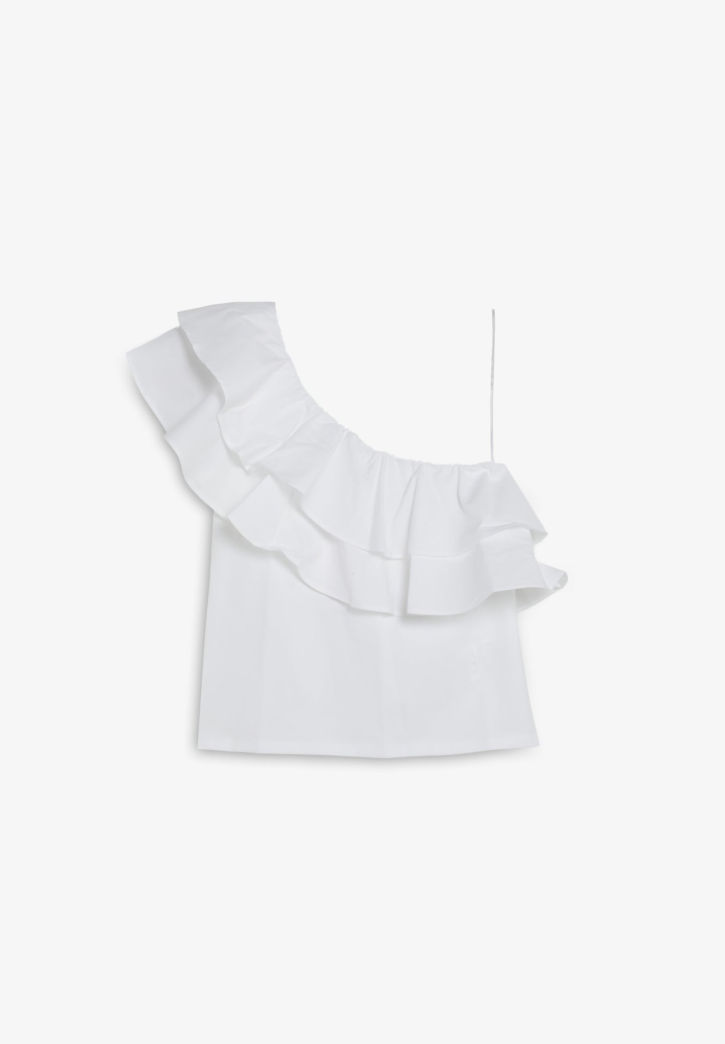 T-SHIRT ASSIMÉTRICA COM FOLHO