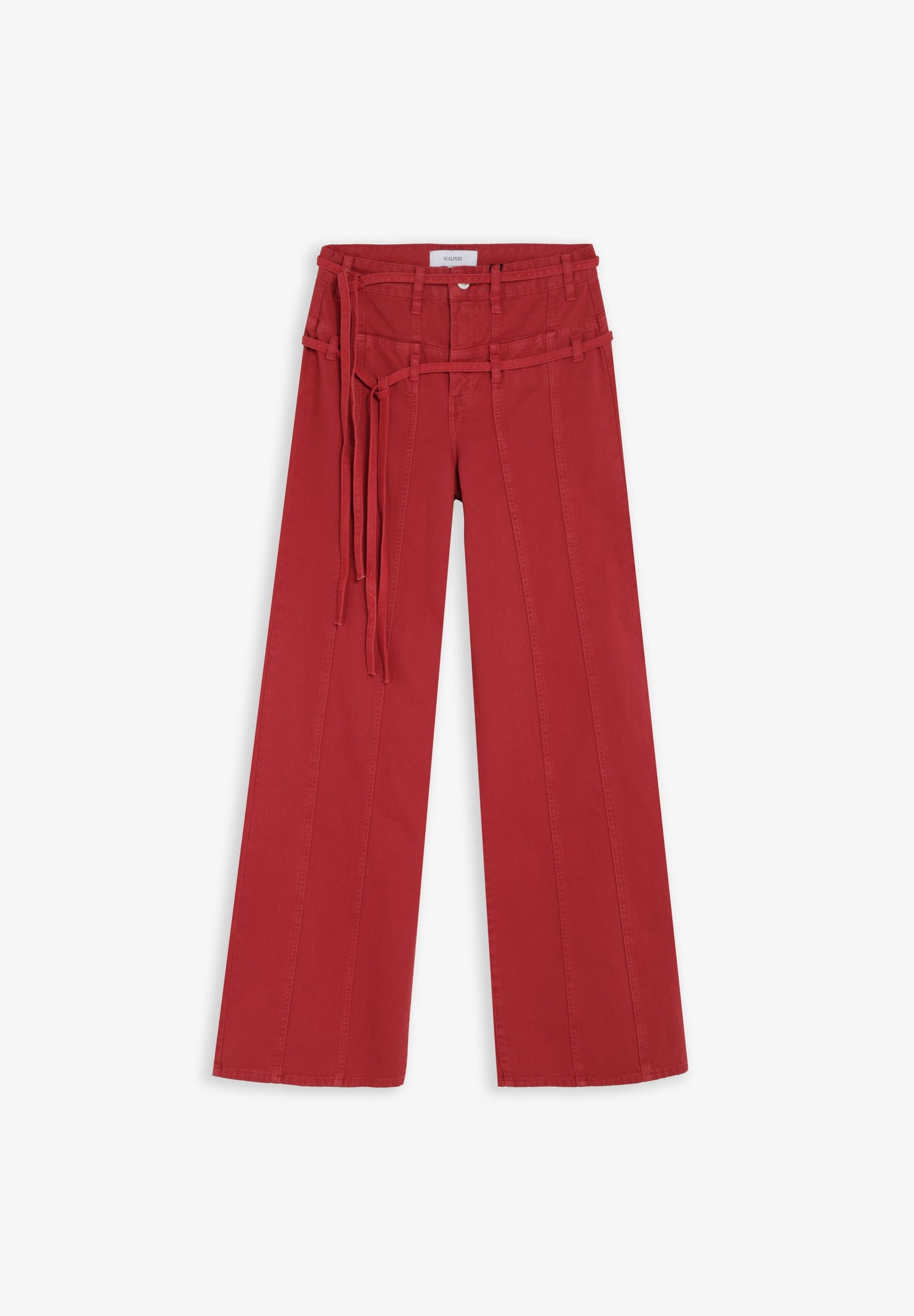 CALÇAS DENIM COM CINTO DUPLO