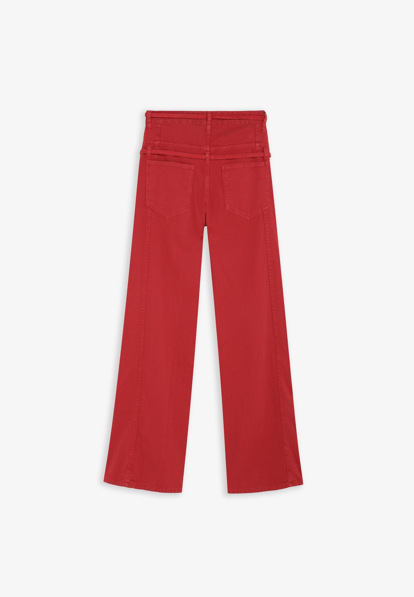 CALÇAS DENIM COM CINTO DUPLO