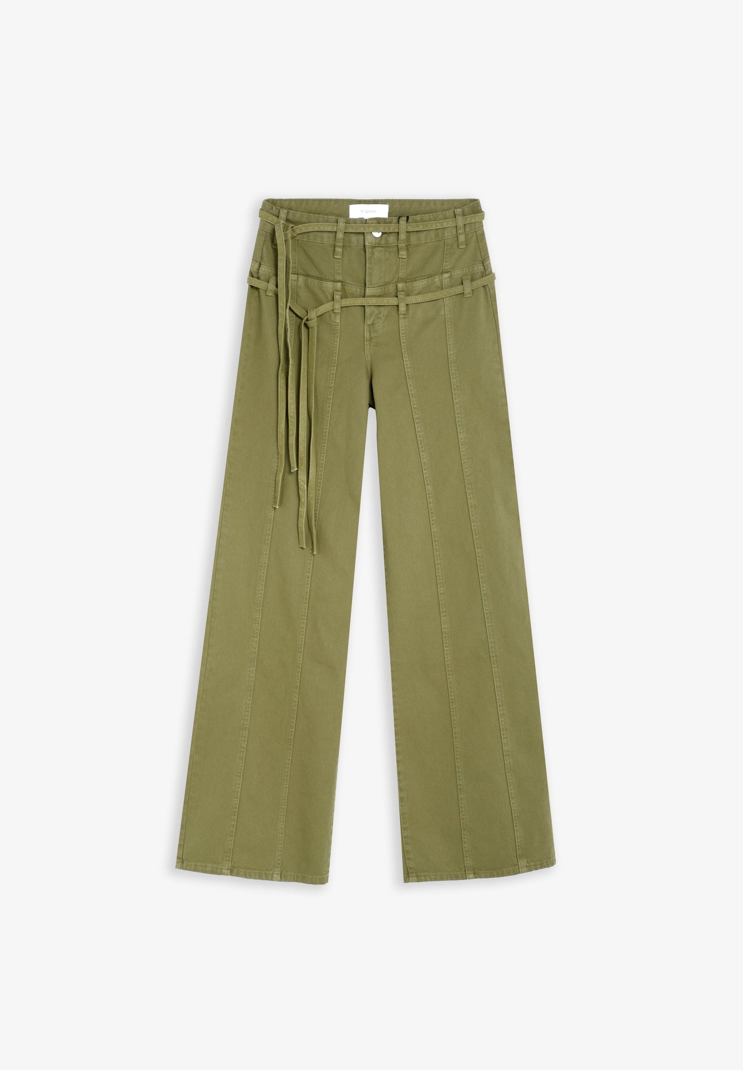 CALÇAS DENIM COM CINTO DUPLO