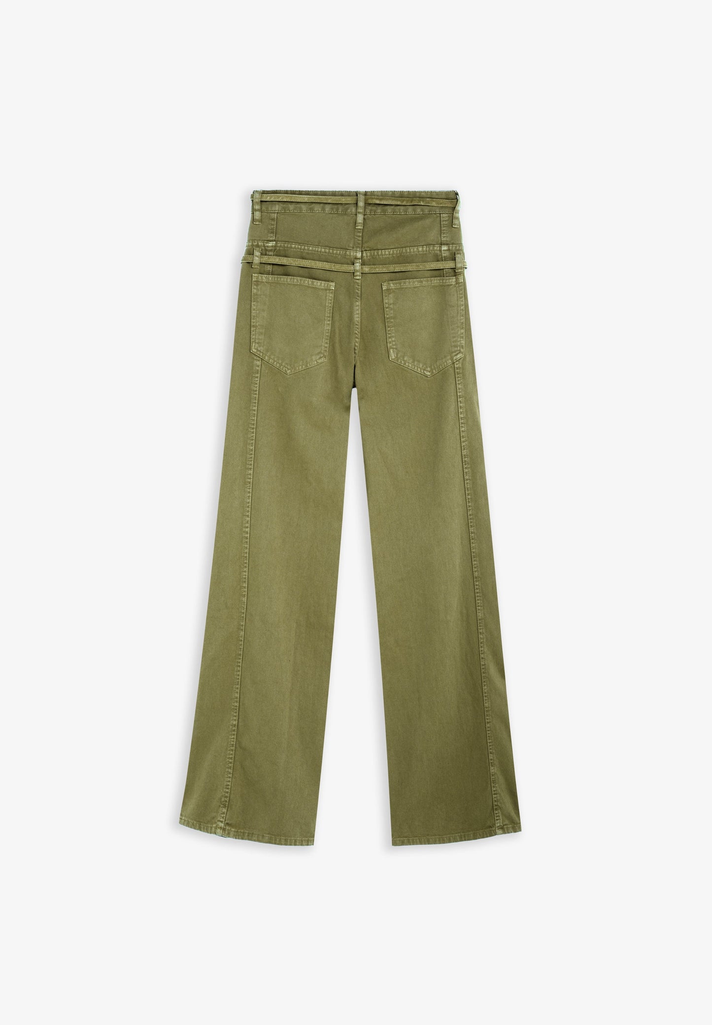 CALÇAS DENIM COM CINTO DUPLO