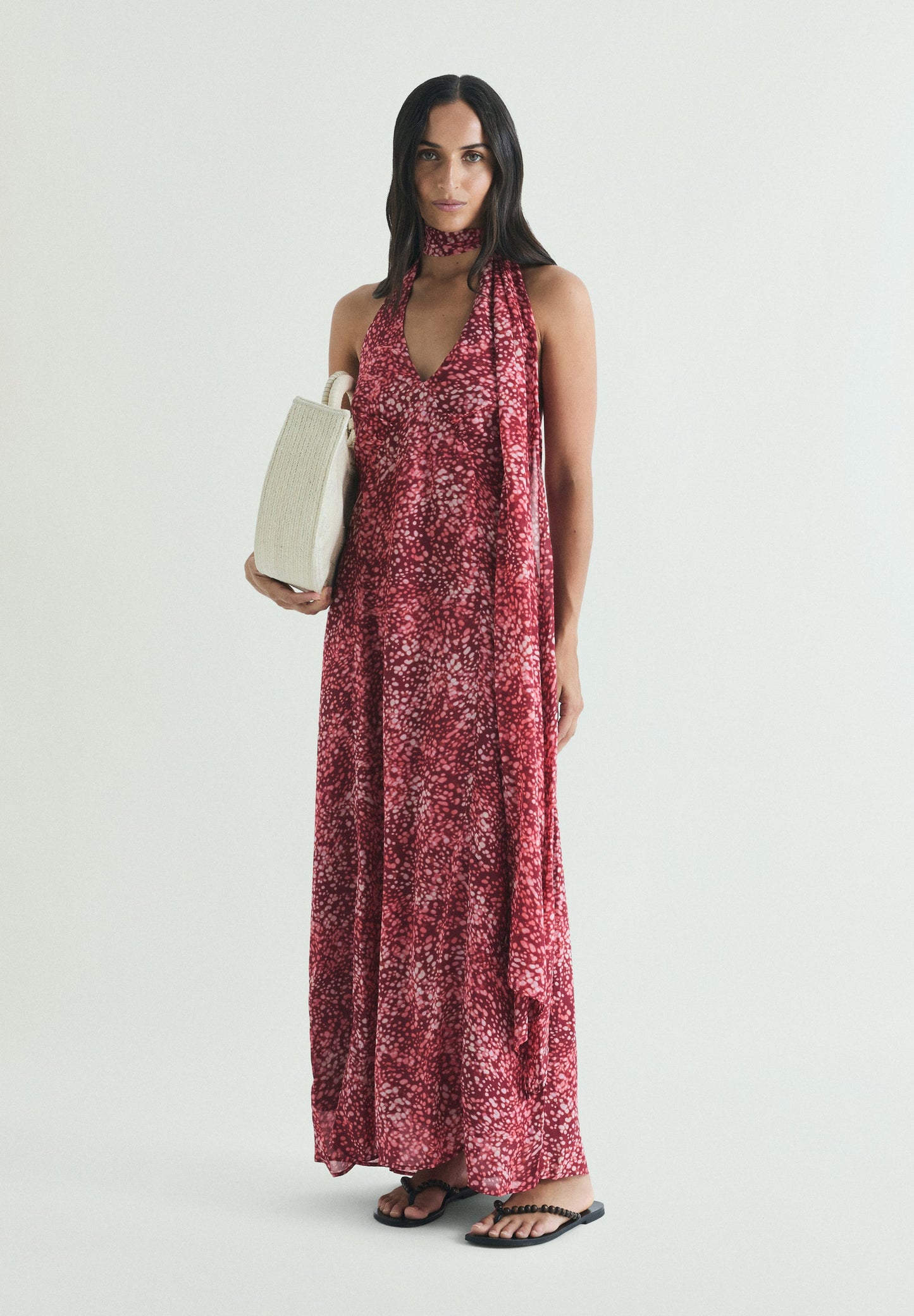 VESTIDO HALTER COM PADRÃO