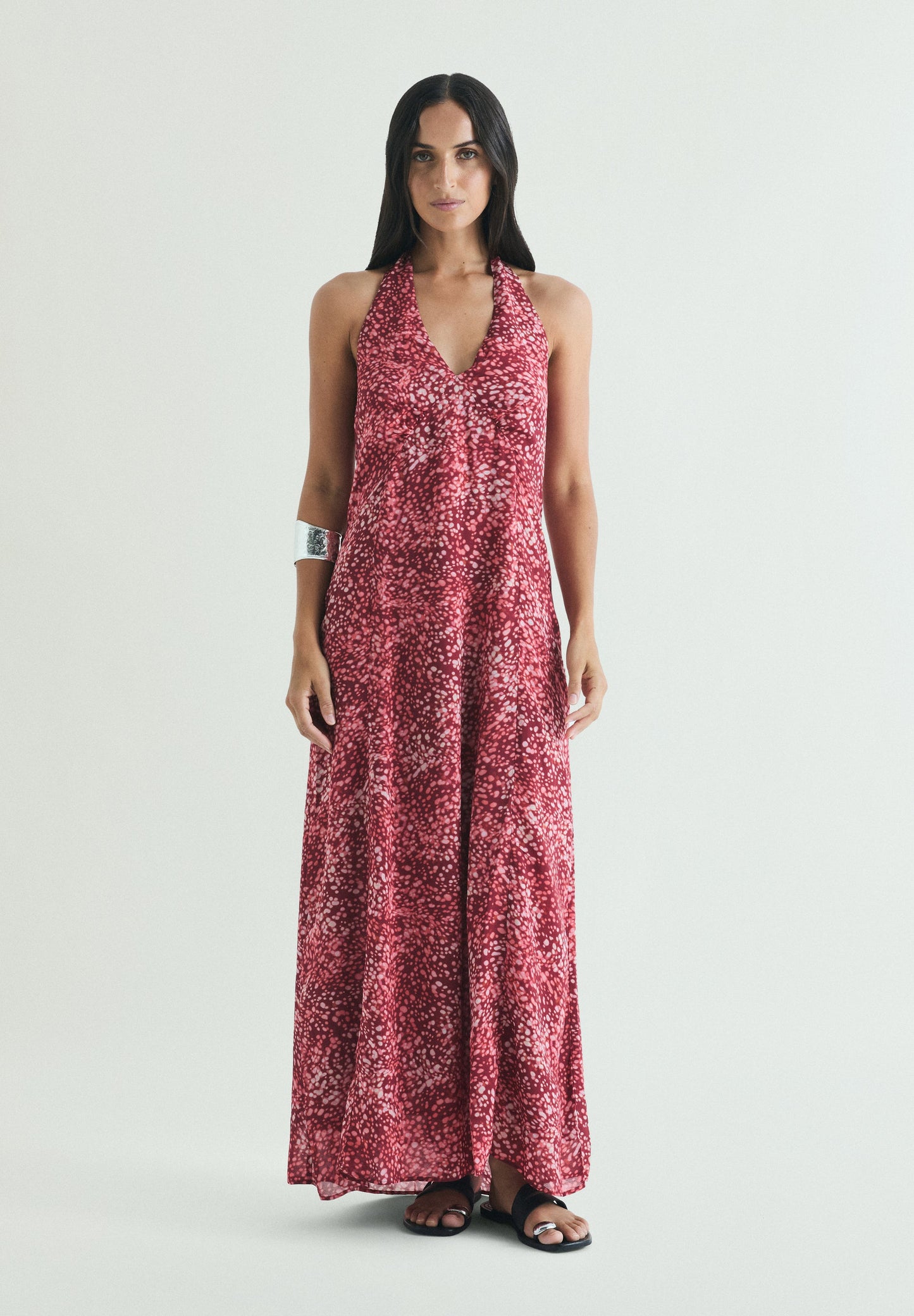 VESTIDO HALTER COM PADRÃO