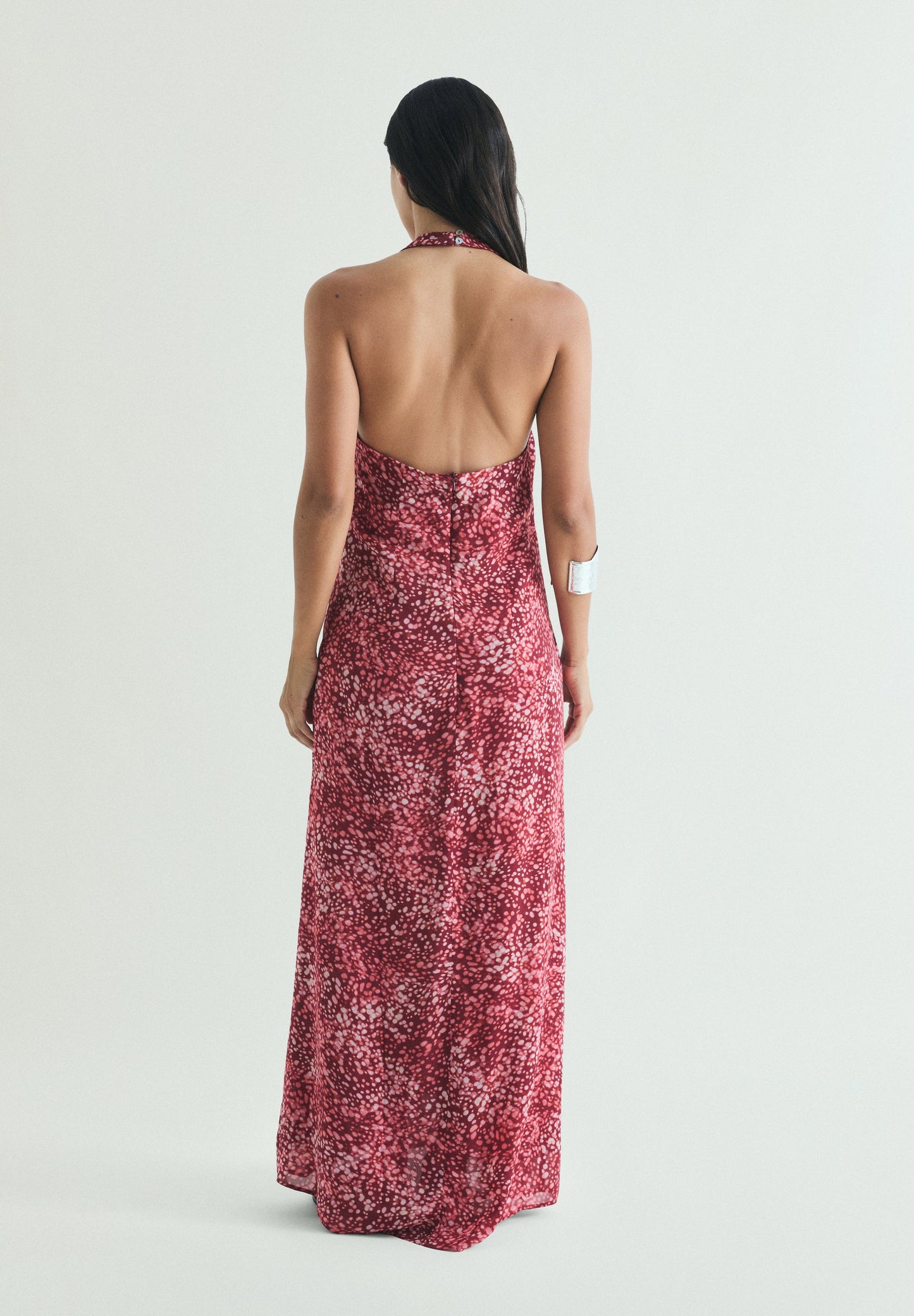 VESTIDO HALTER COM PADRÃO