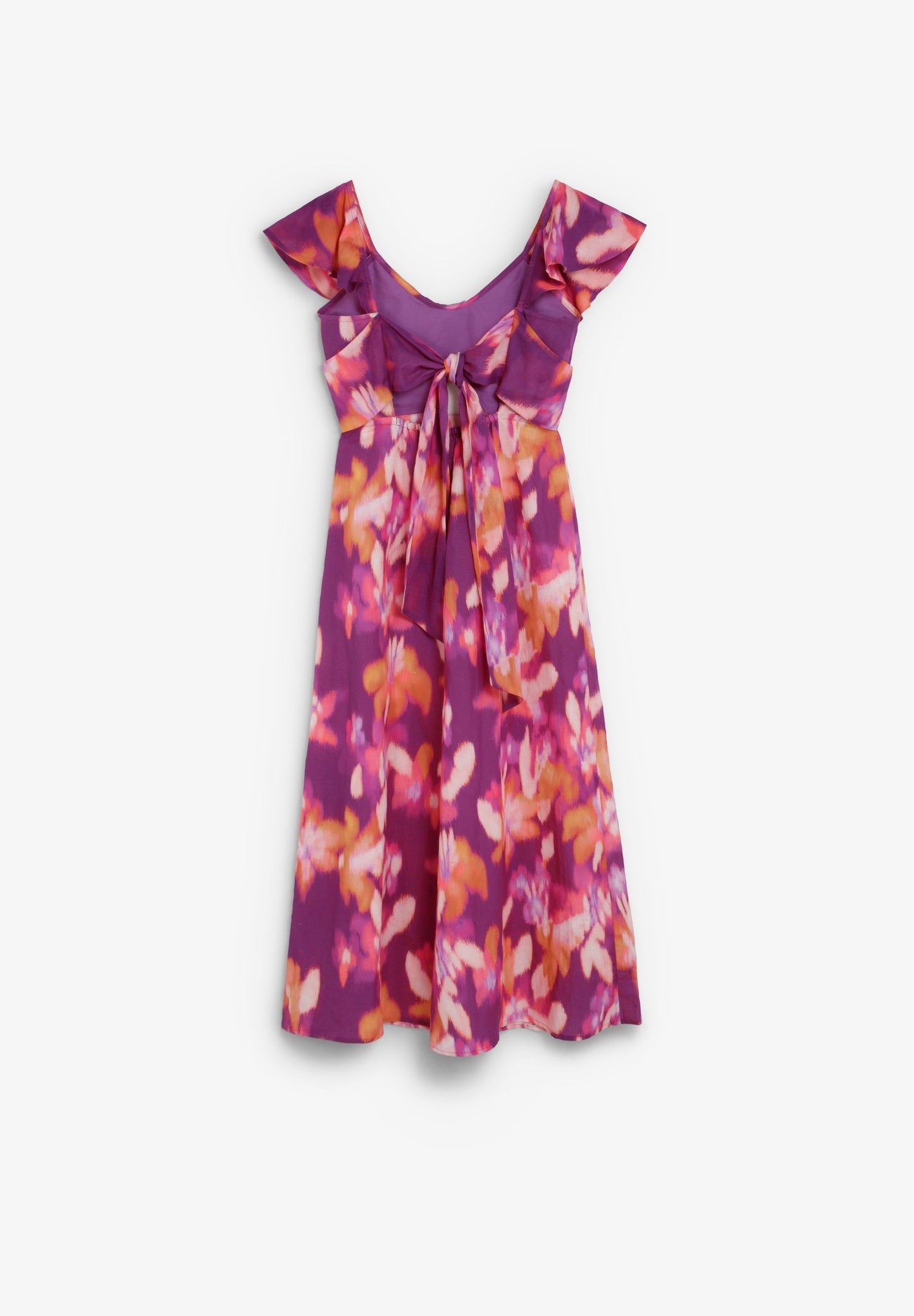 VESTIDO DE ALGODÃO E LINHO COM PADRÃO