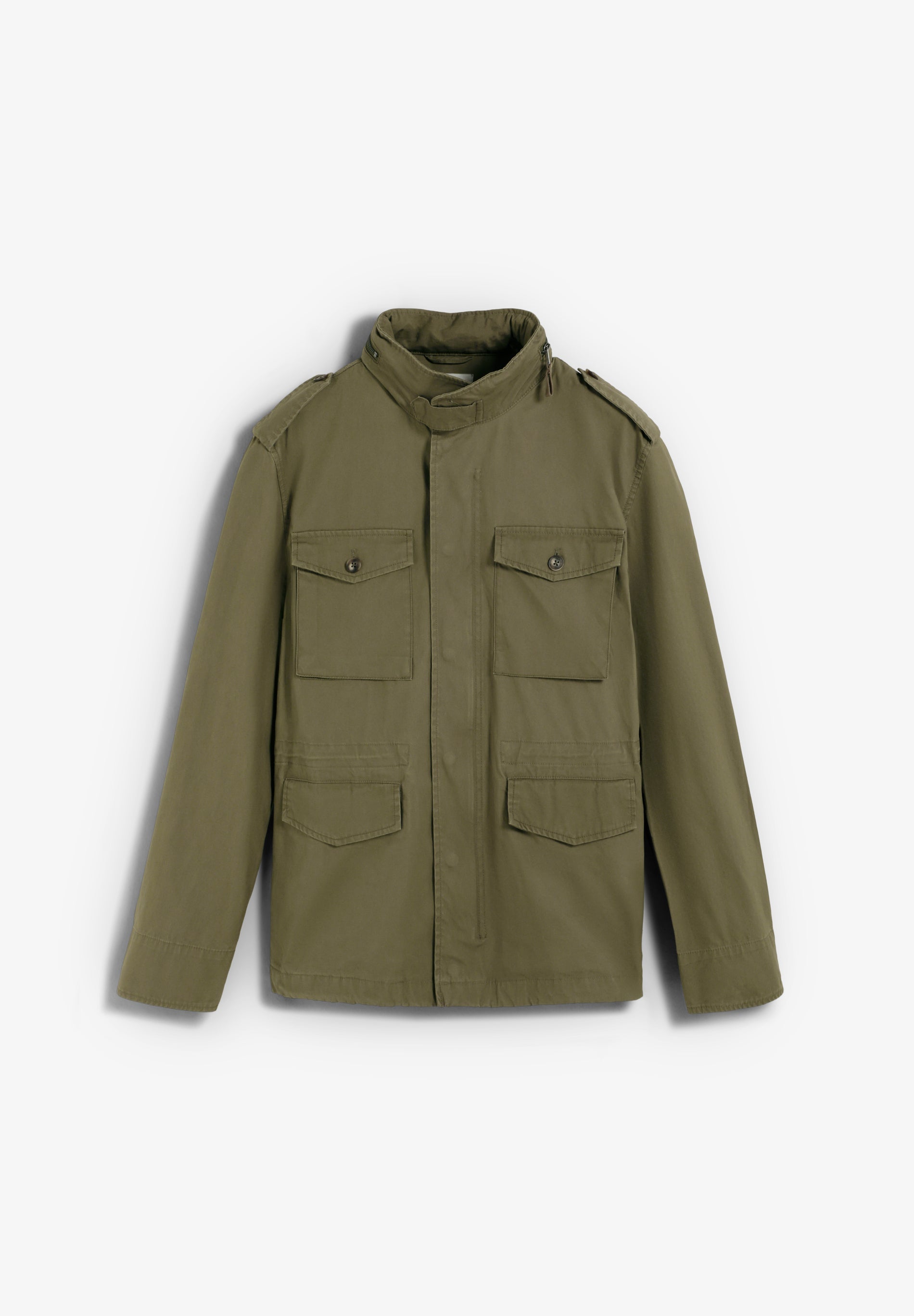 CARDIGAN MILITAR COM CAPUZ OCULTO