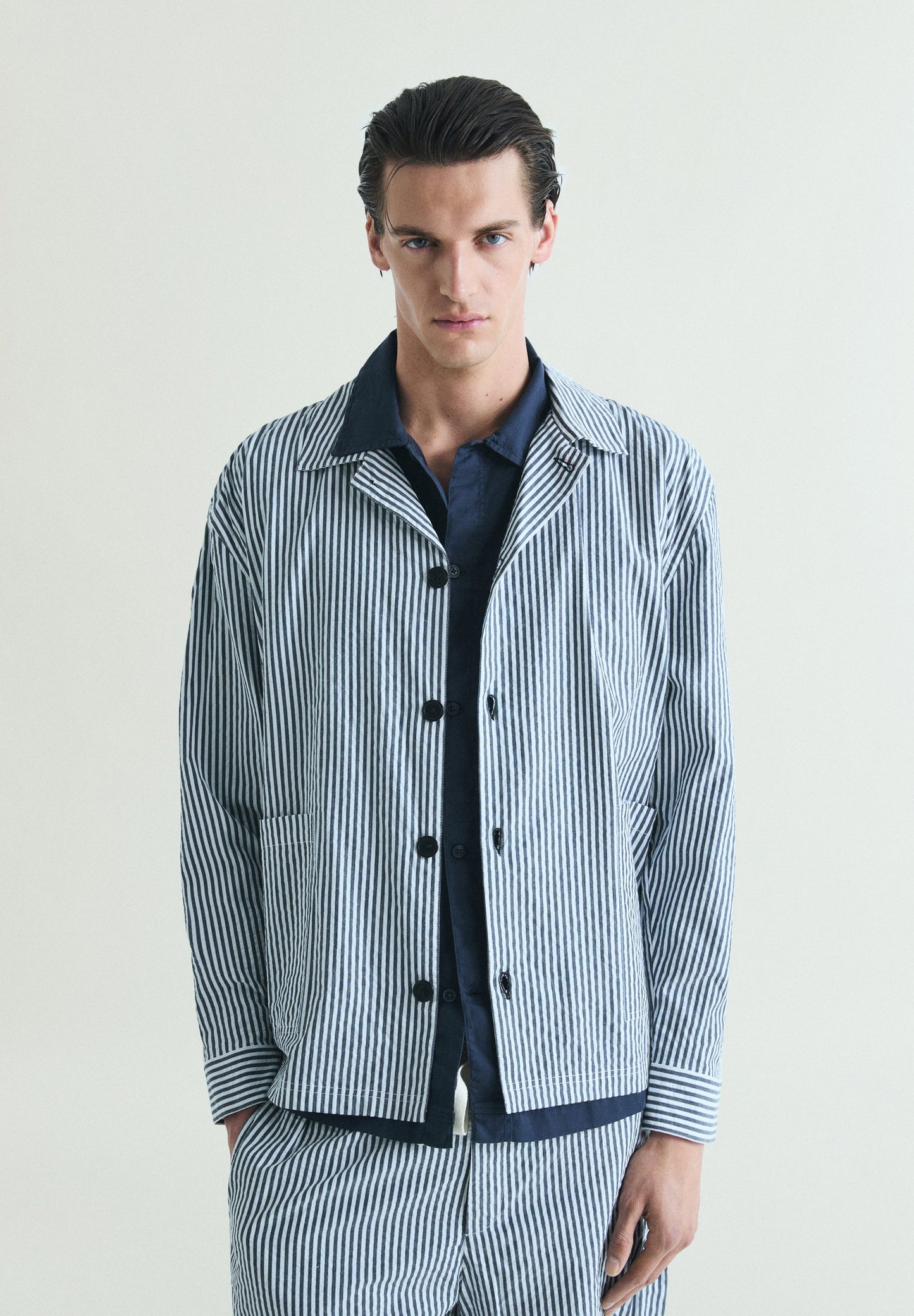 CAMISA COMPRIDA RISCAS TEXTURA