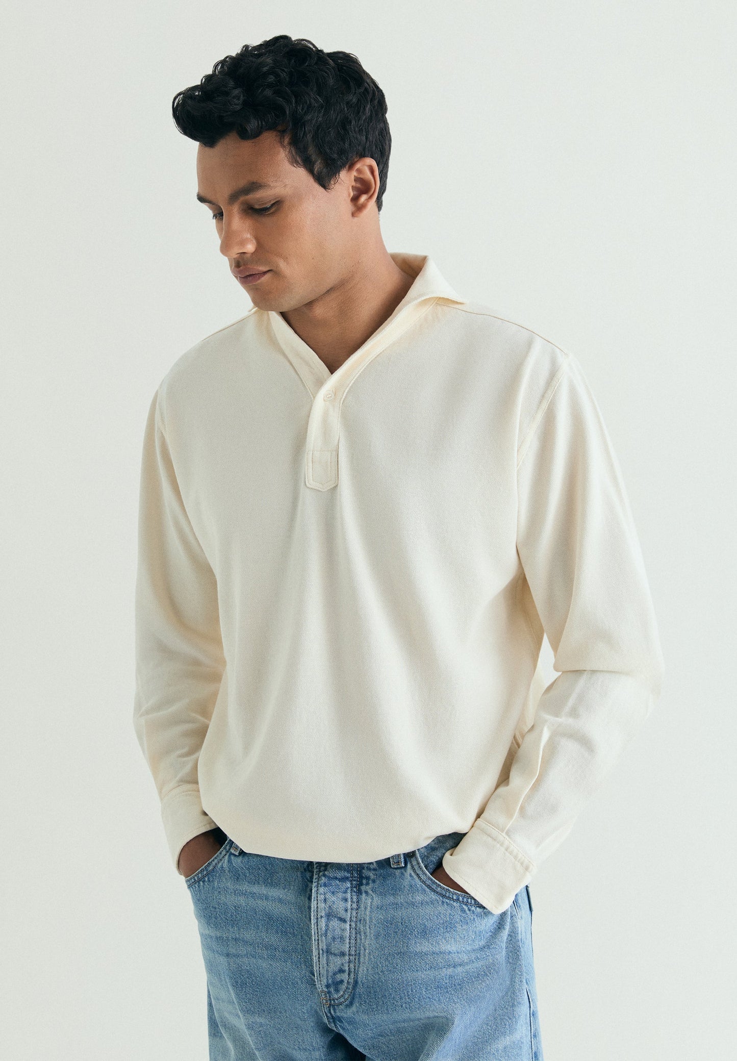 CAMISA POLO MANGA COMPRIDA ALGODÃO