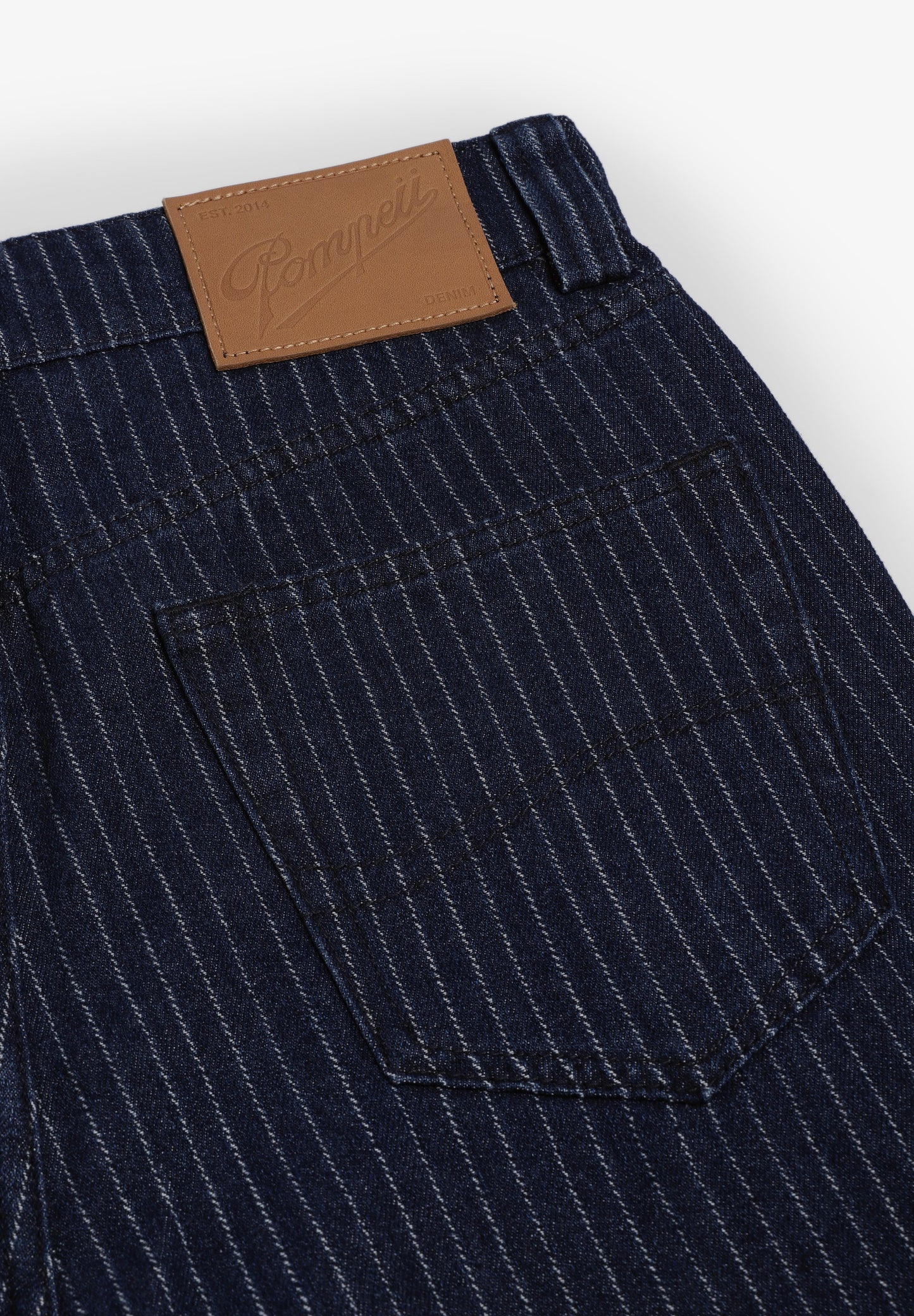 POMPEII BRAND | NAVY STRIPED 5 - POCKET DENIM