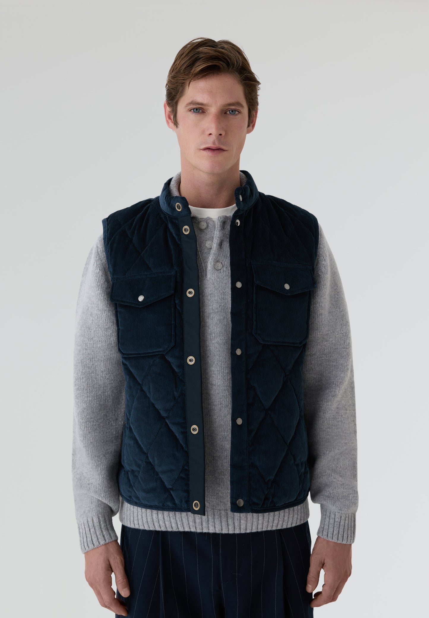 WOOLRICH | COLETE DE BOMBAZINA COM ACOLCHADO DE LOSANGOS