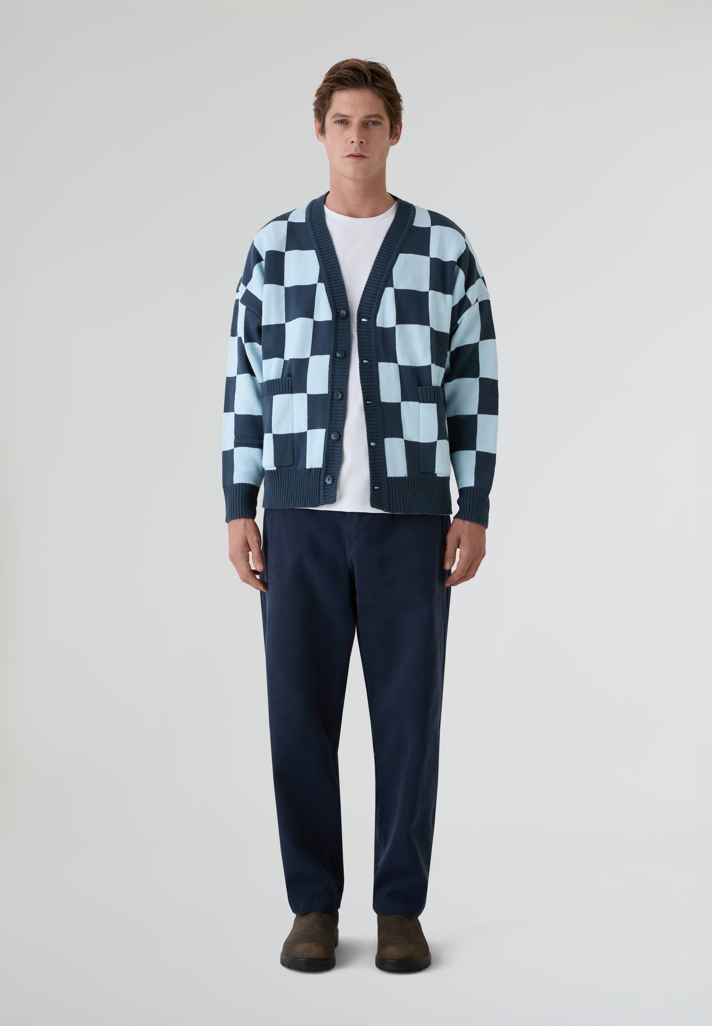 NWHR | CHECKERED BLUE CARDIGAN