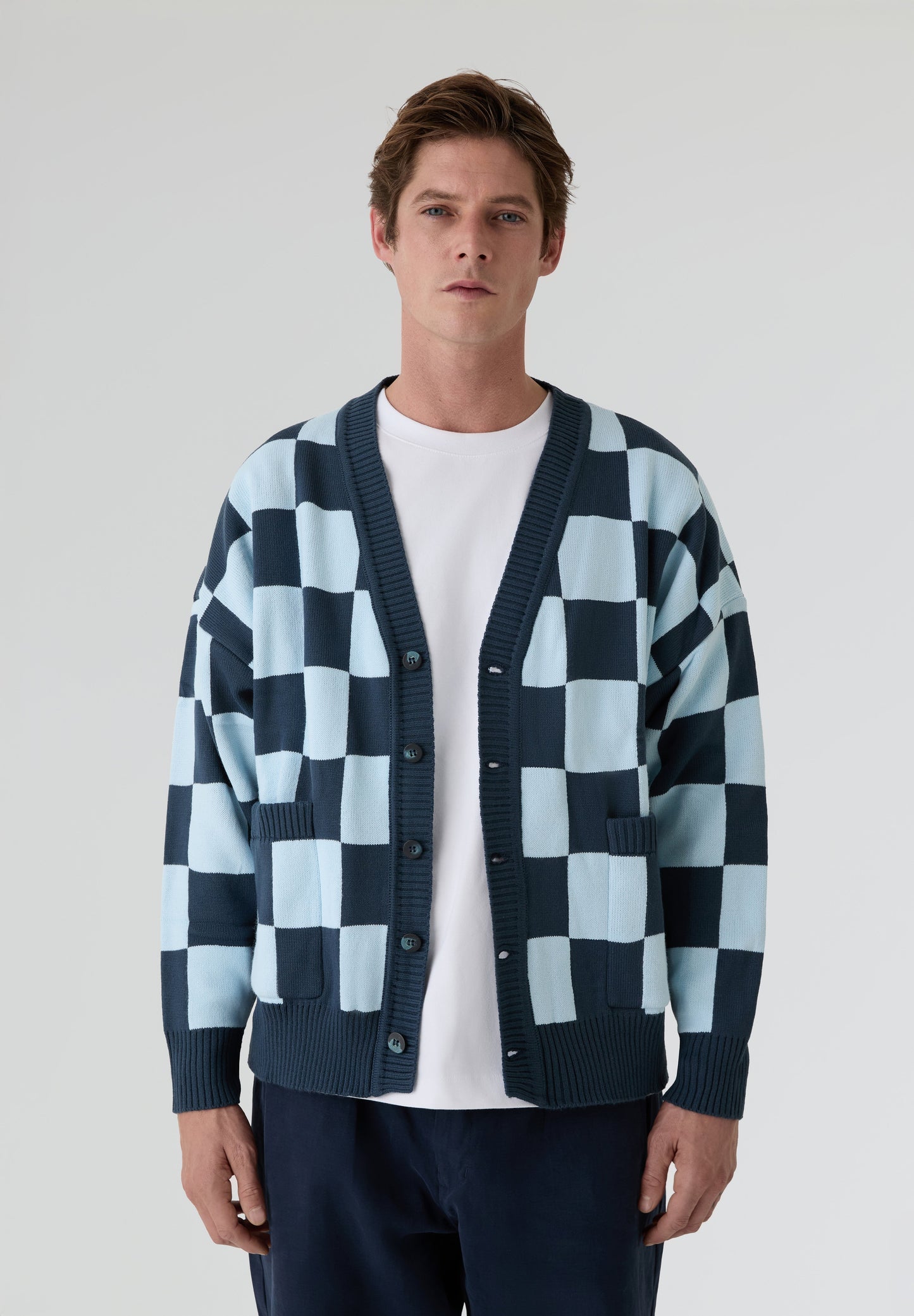 NWHR | CHECKERED BLUE CARDIGAN