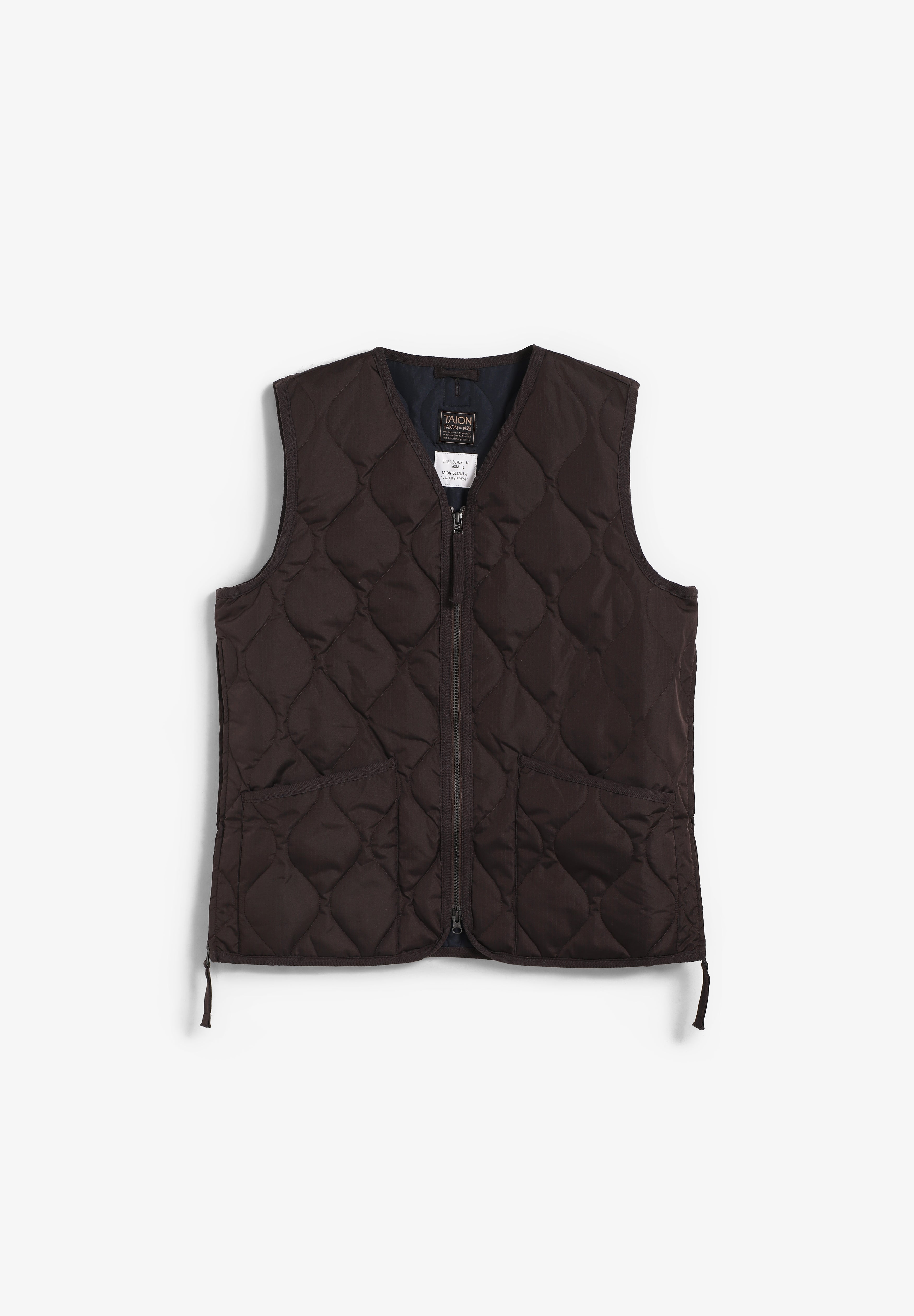 TAION | COLETE MILITAR GOLA EM V E ZIP UNISEXO