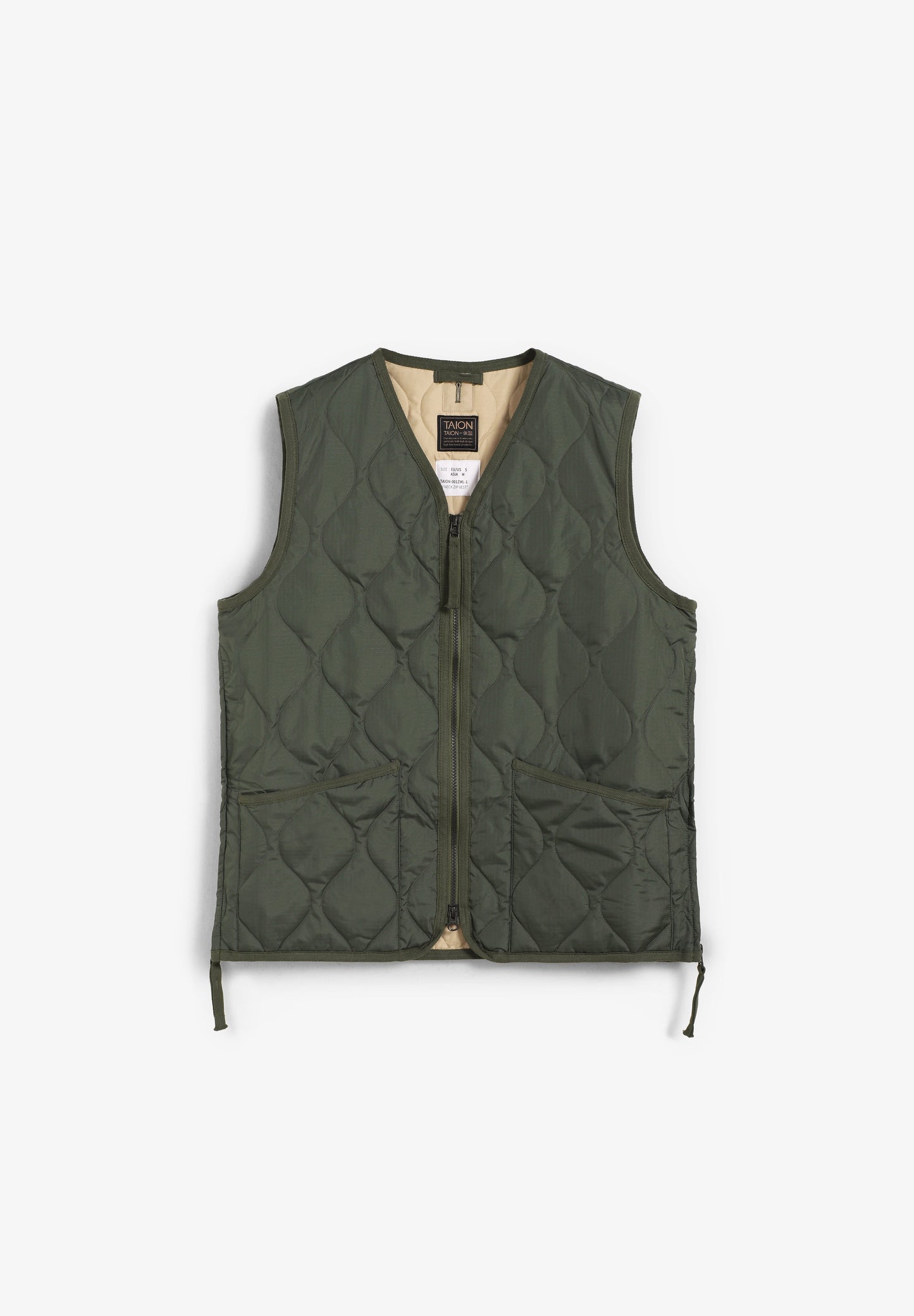 TAION | COLETE MILITAR GOLA EM V E ZIP UNISEXO