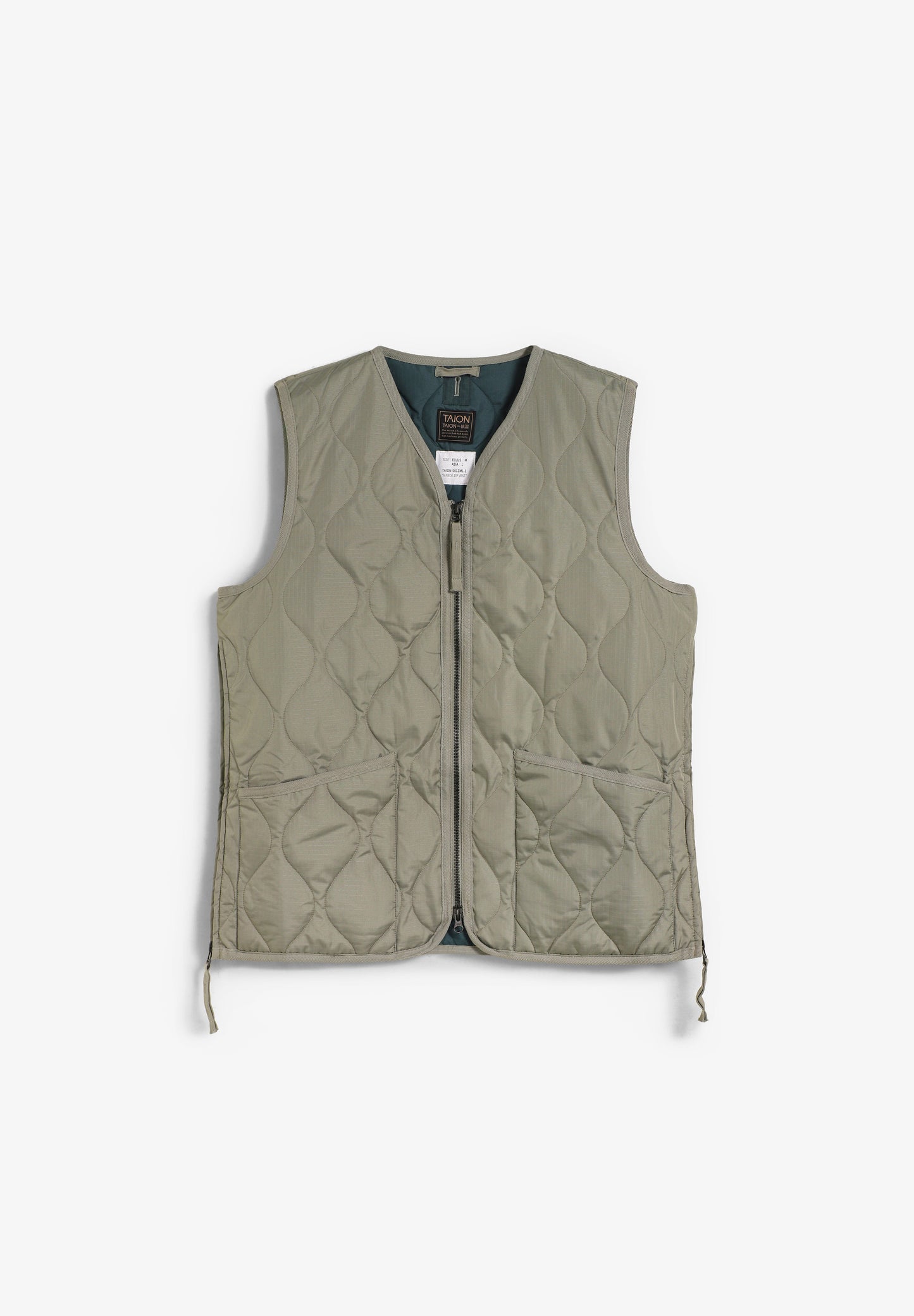 TAION | COLETE MILITAR GOLA EM V E ZIP UNISEXO