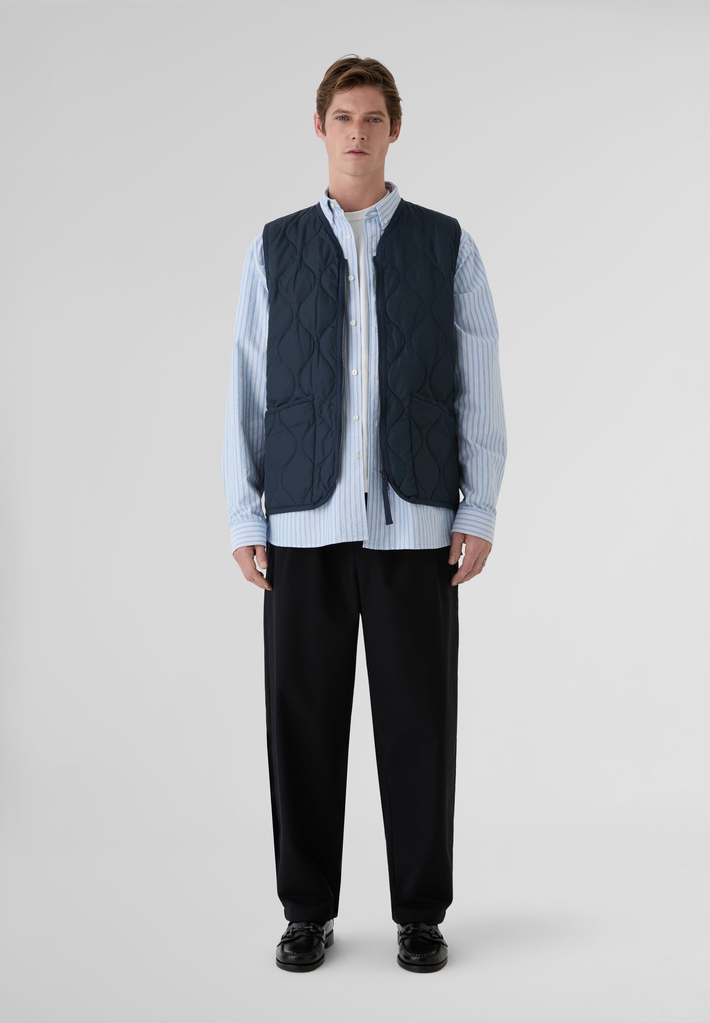 TAION | COLETE MILITAR GOLA EM V E ZIP UNISEXO