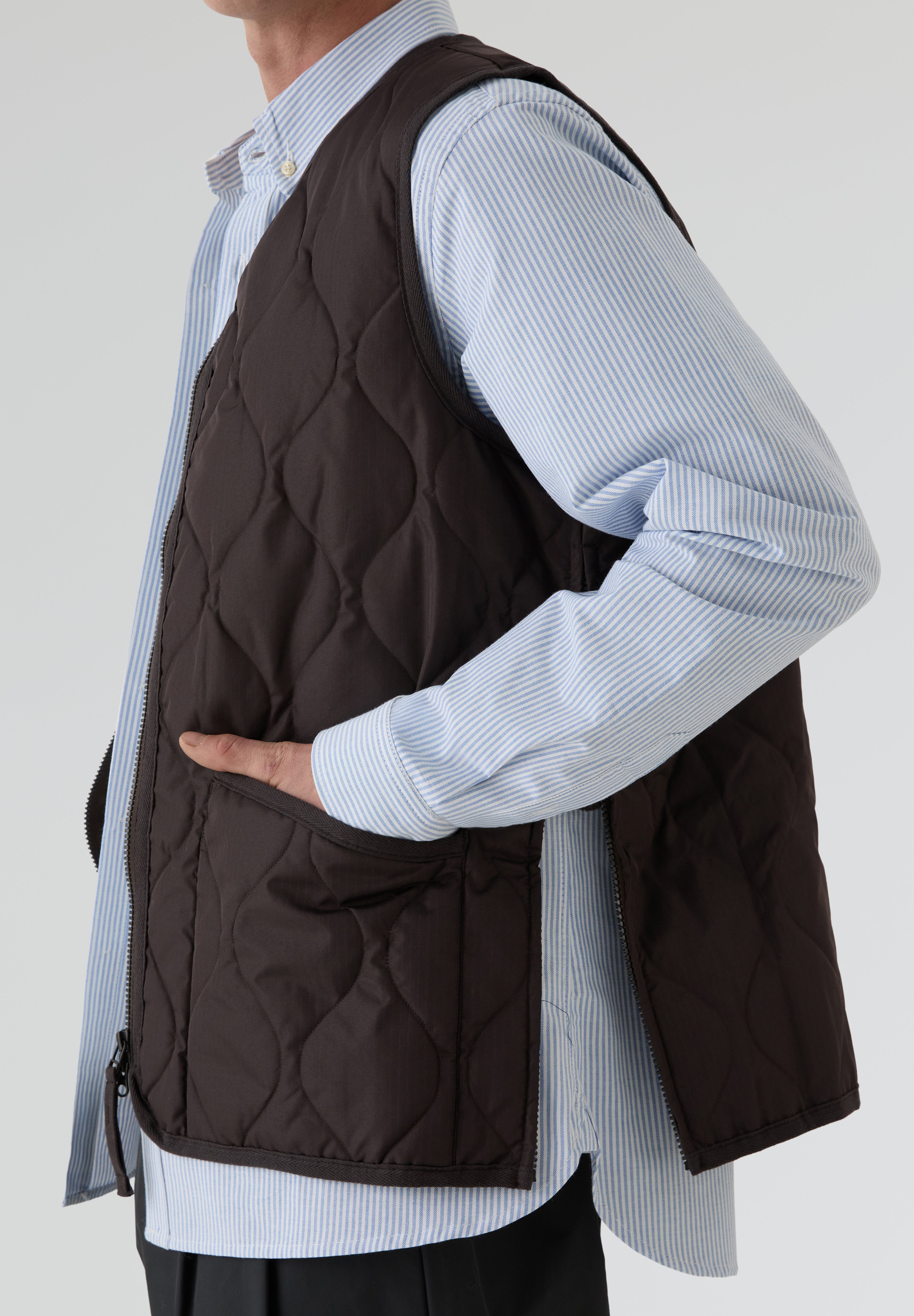 TAION | COLETE MILITAR GOLA EM V E ZIP UNISEXO