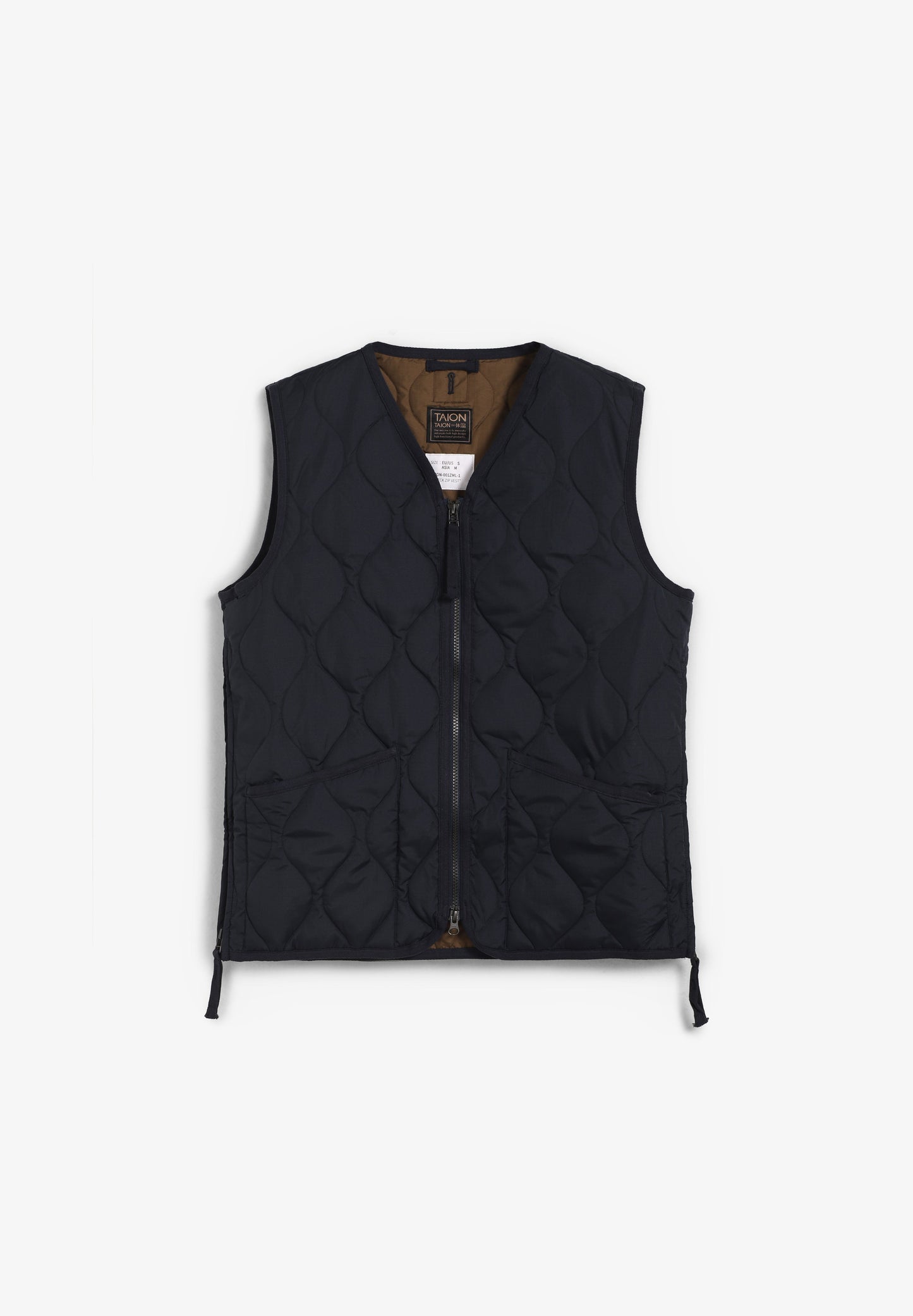 TAION | COLETE MILITAR GOLA EM V E ZIP UNISEXO