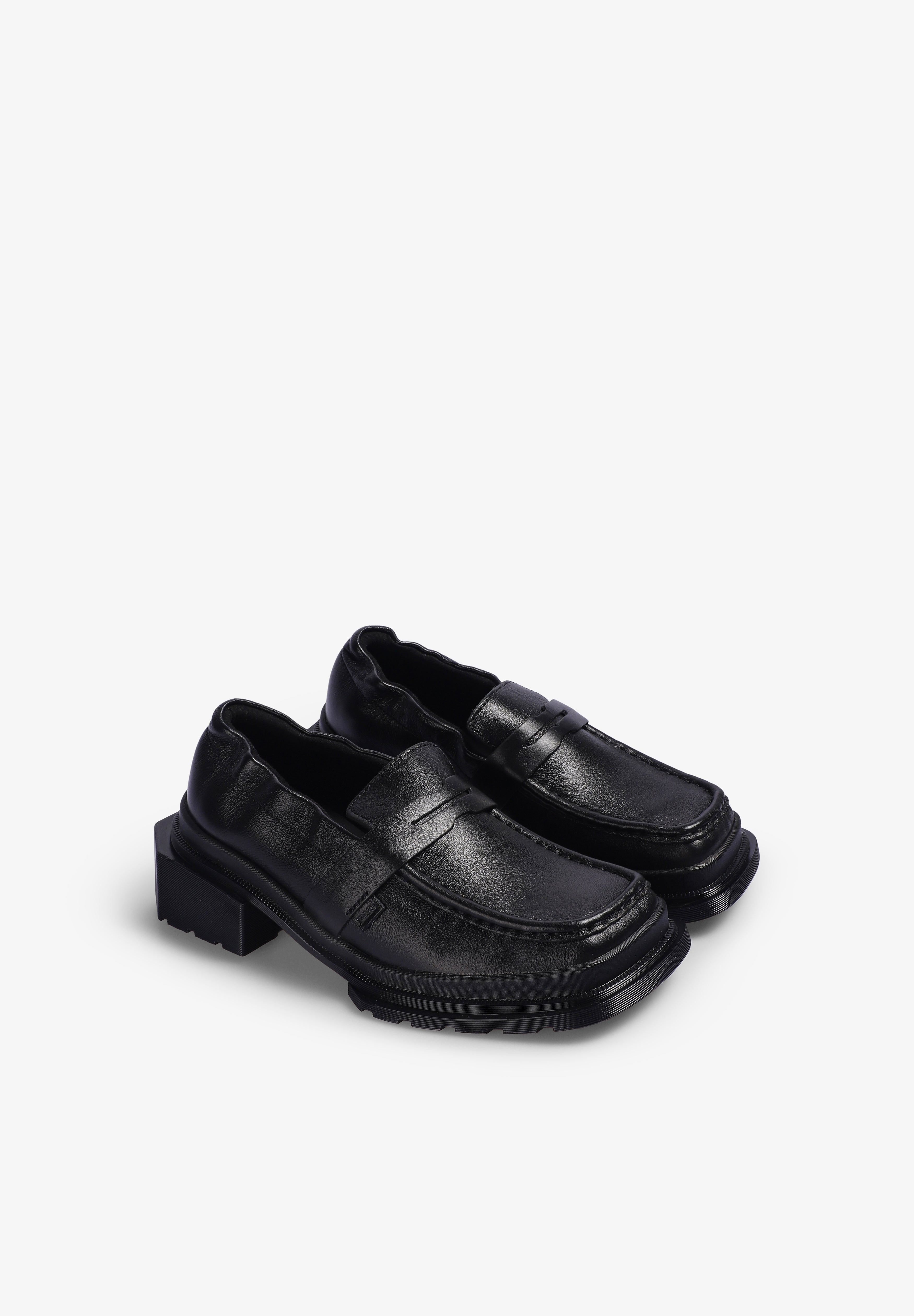 DR MARTENS | MOCASSINS MAYBOLE DE PELE FRANZIDA COM BIQUEIRA QUADRADA