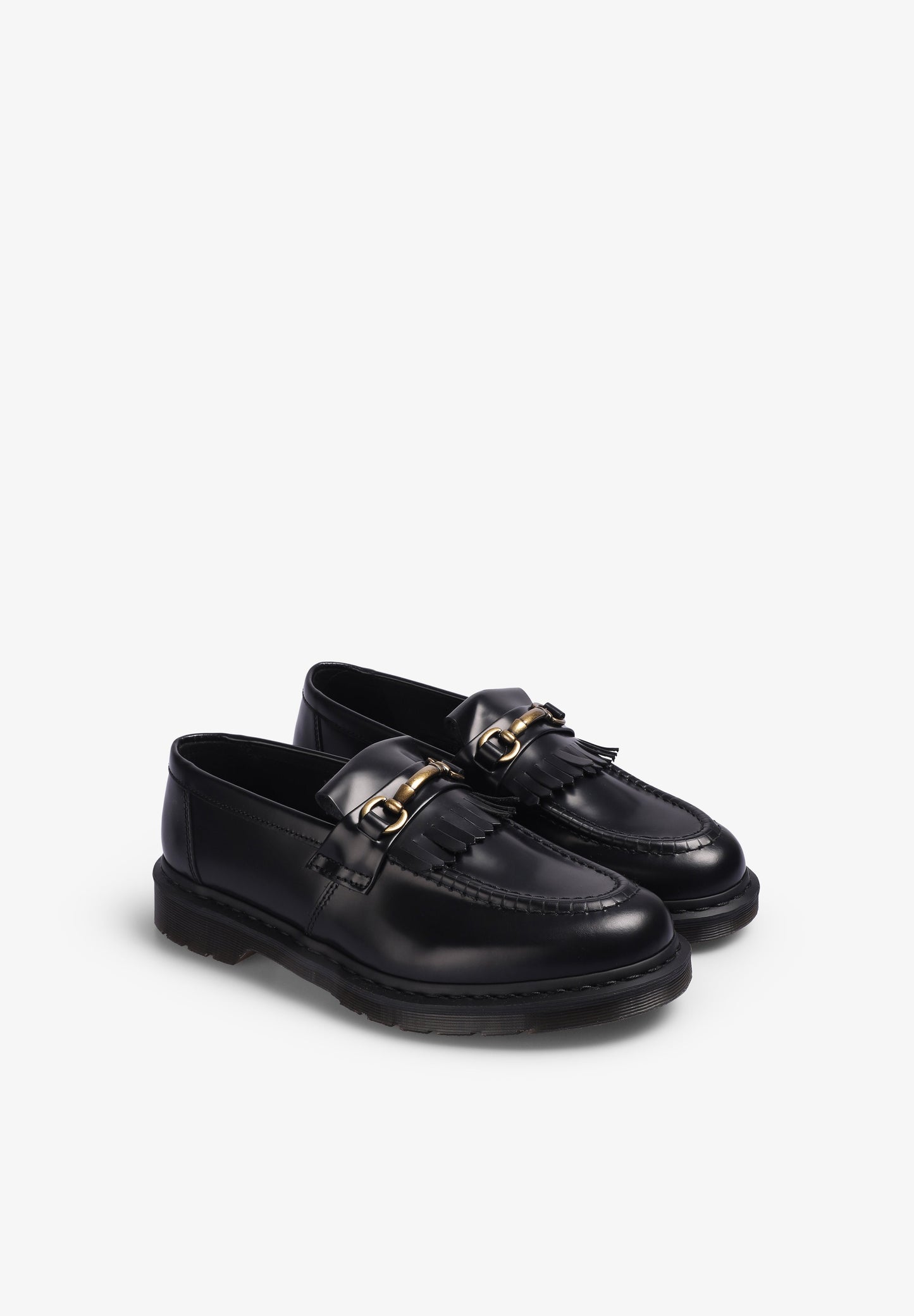 DR MARTENS | MOCASSINS ADRIAN DE PELE SMOOTH COM REBORDO E FRANJAS