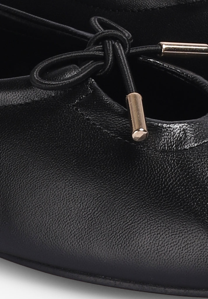 ALOHAS | ROSALIND BLACK LEATHER BALLET FLATS