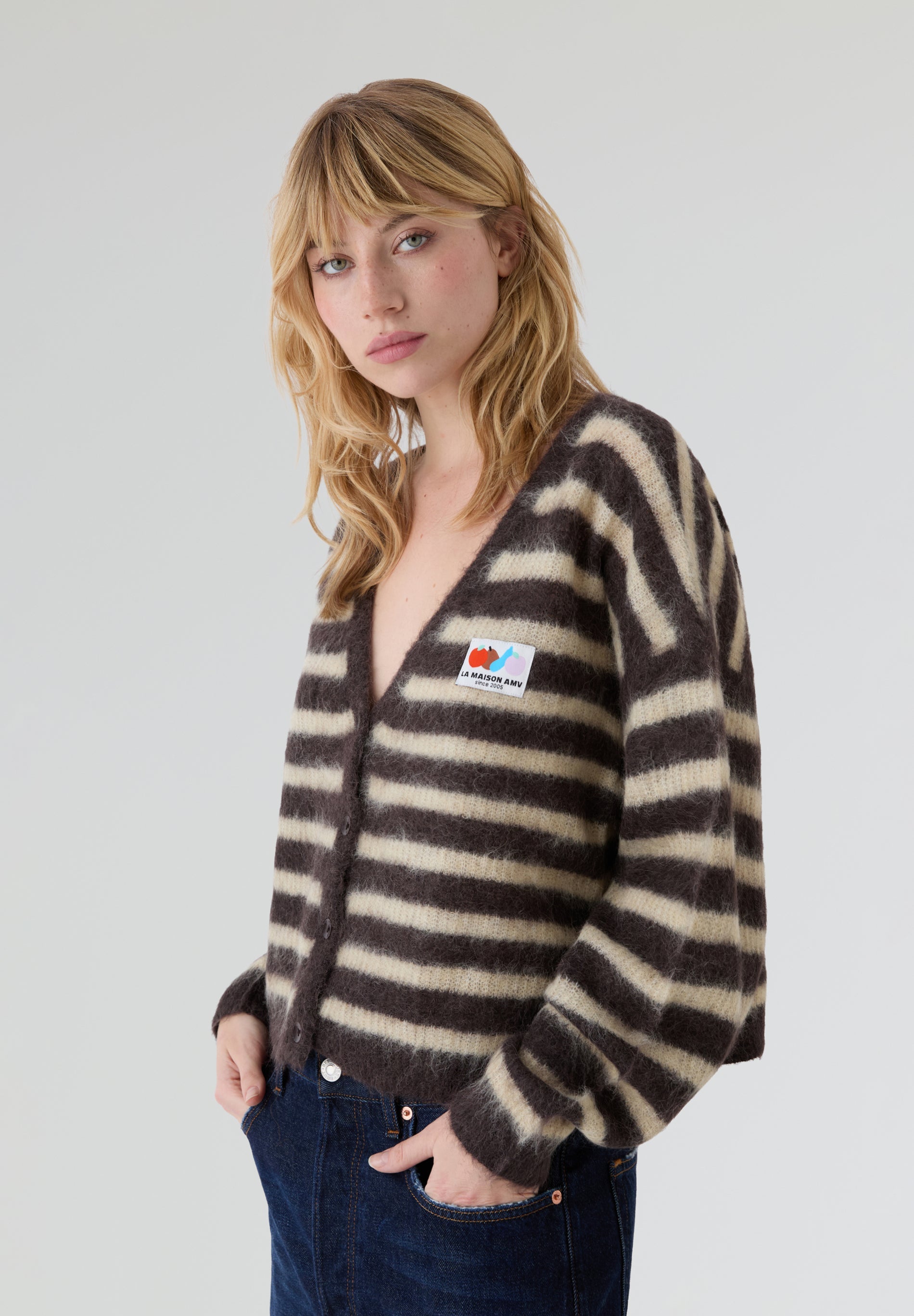 AMERICAN VINTAGE | CARDIGAN ML COL V BOUTONNE