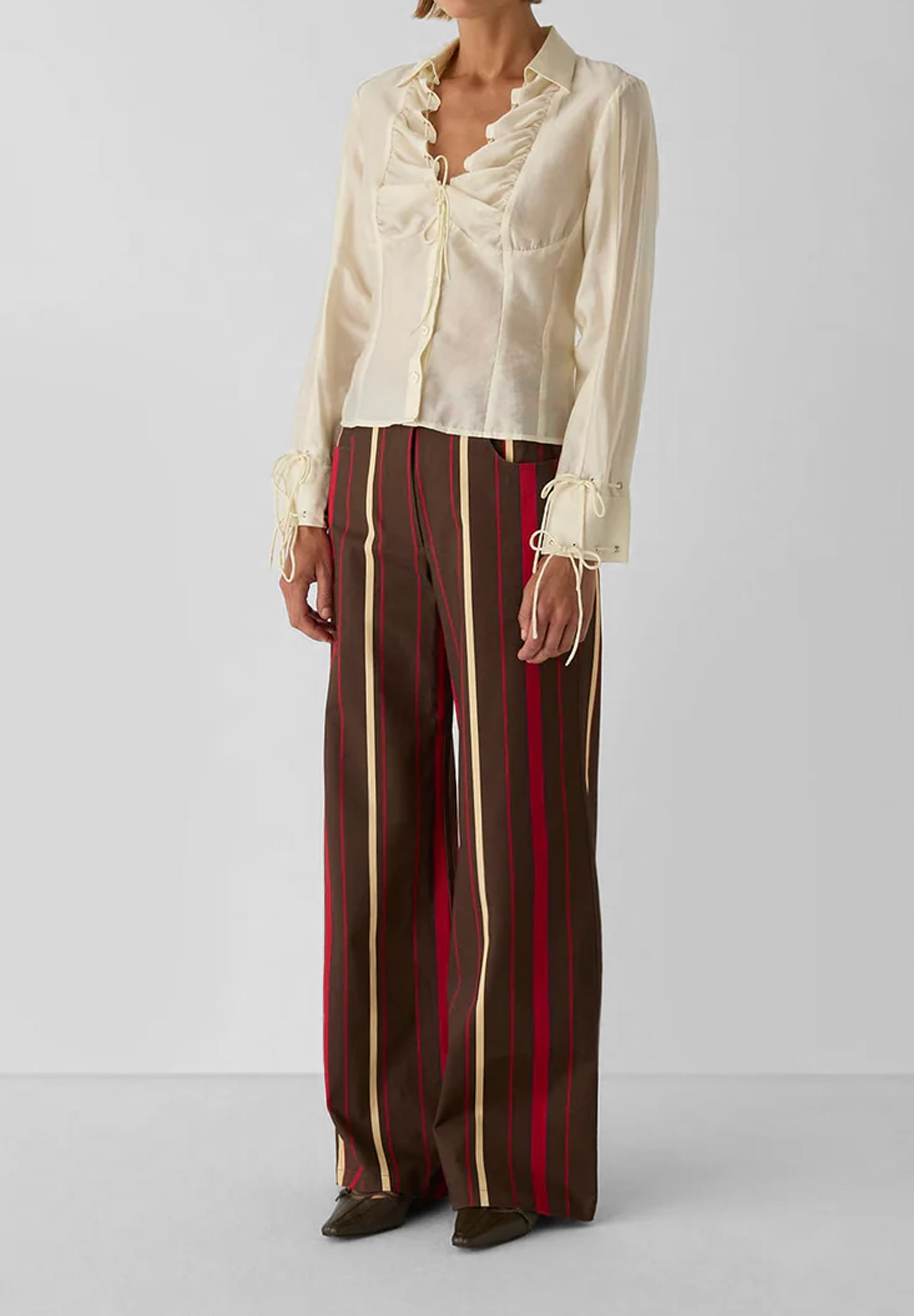 LAAGAM | LEROY STRIPED TWILL PANTS
