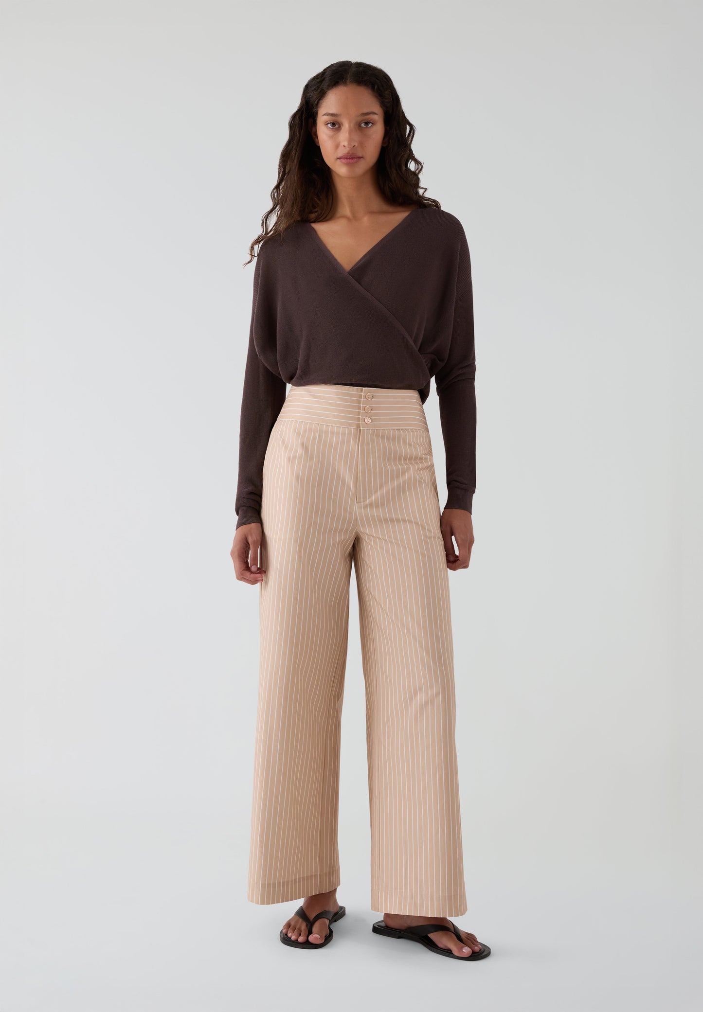 THE TINY BIG SISTER | THIN STRIPES TWILL TROUSERS