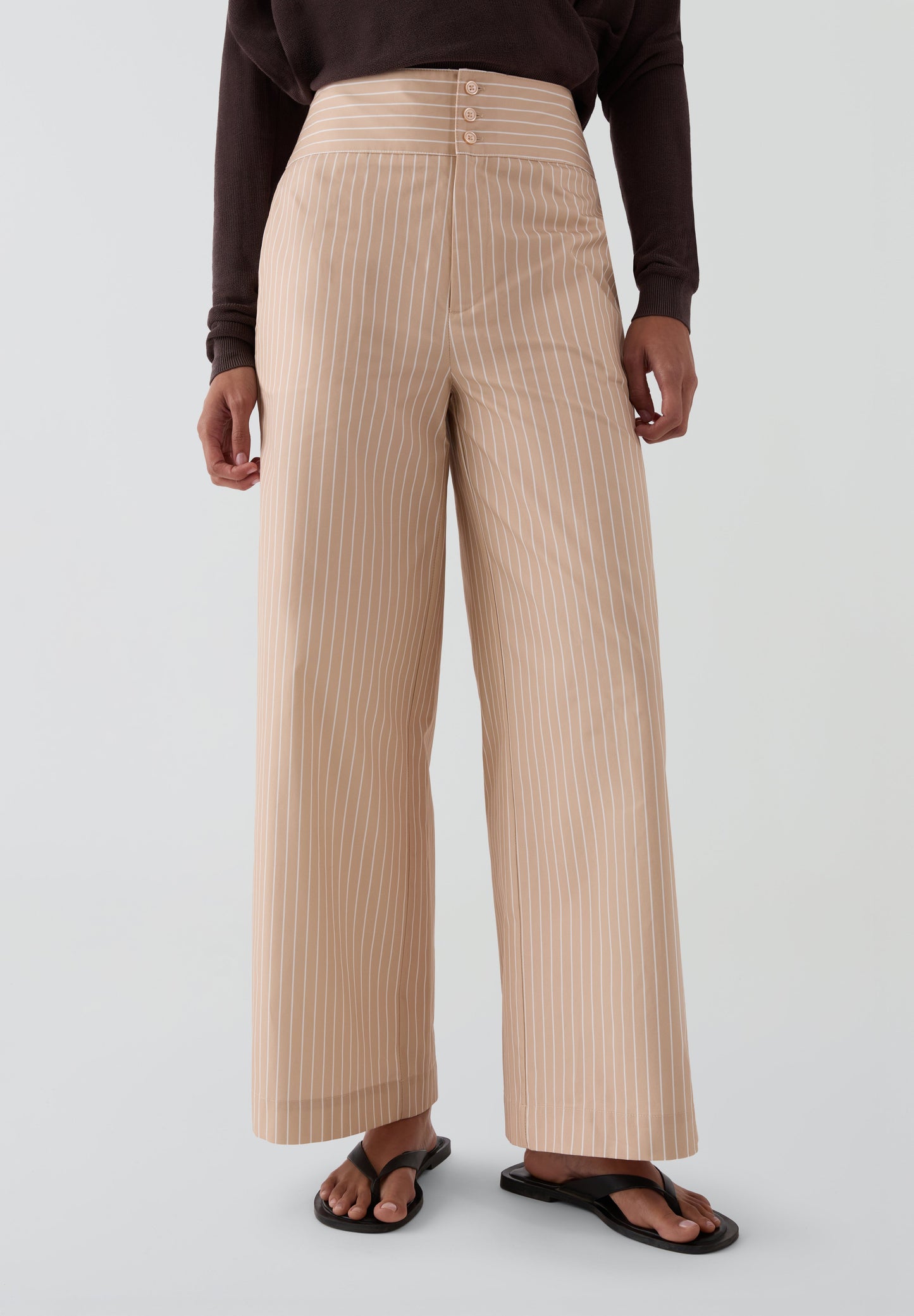 THE TINY BIG SISTER | THIN STRIPES TWILL TROUSERS
