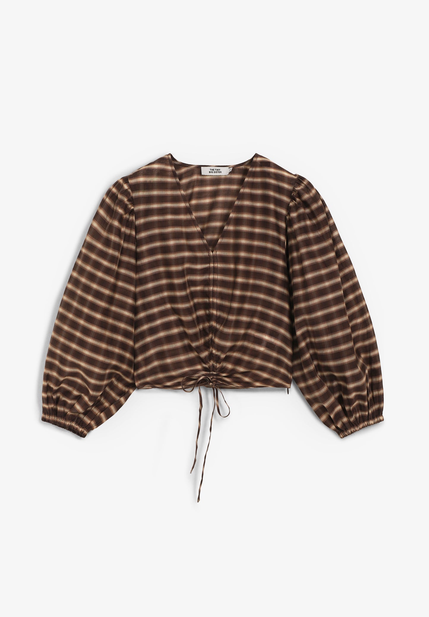 THE TINY BIG SISTER | CHECK V-NECK BLOUSE