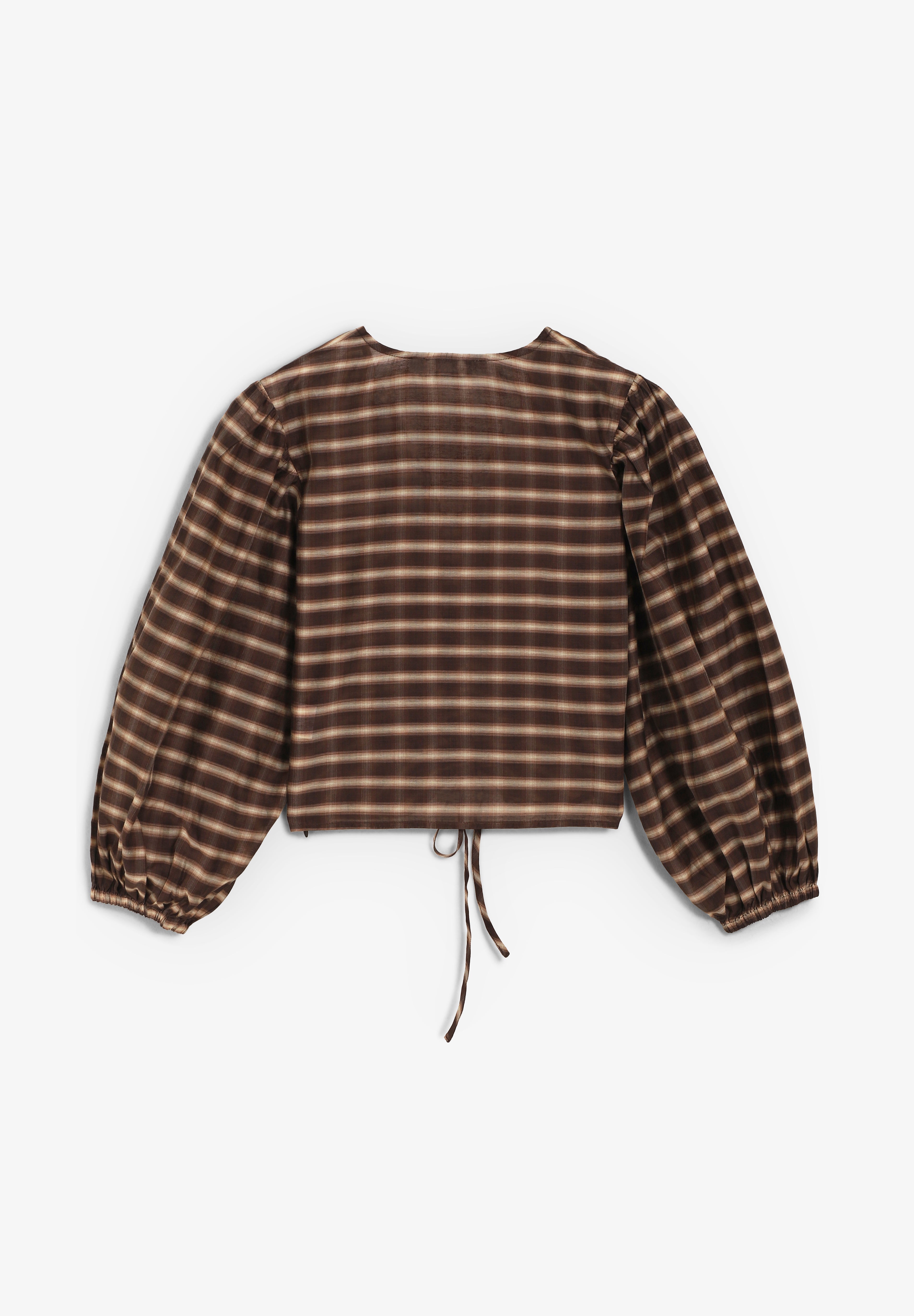 THE TINY BIG SISTER | CHECK V-NECK BLOUSE