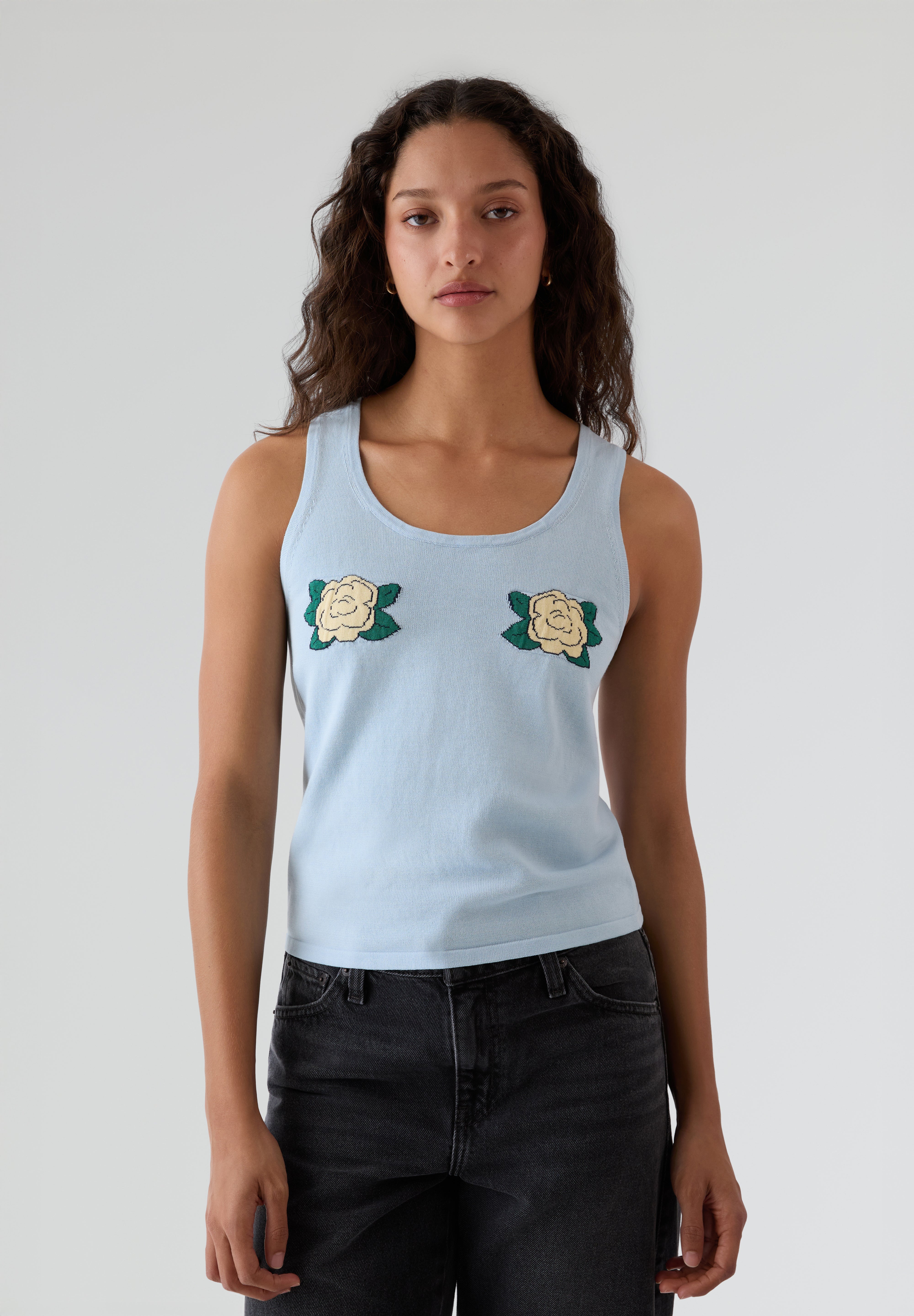 THE TINY BIG SISTER | FLOWERS KNITTED TOP
