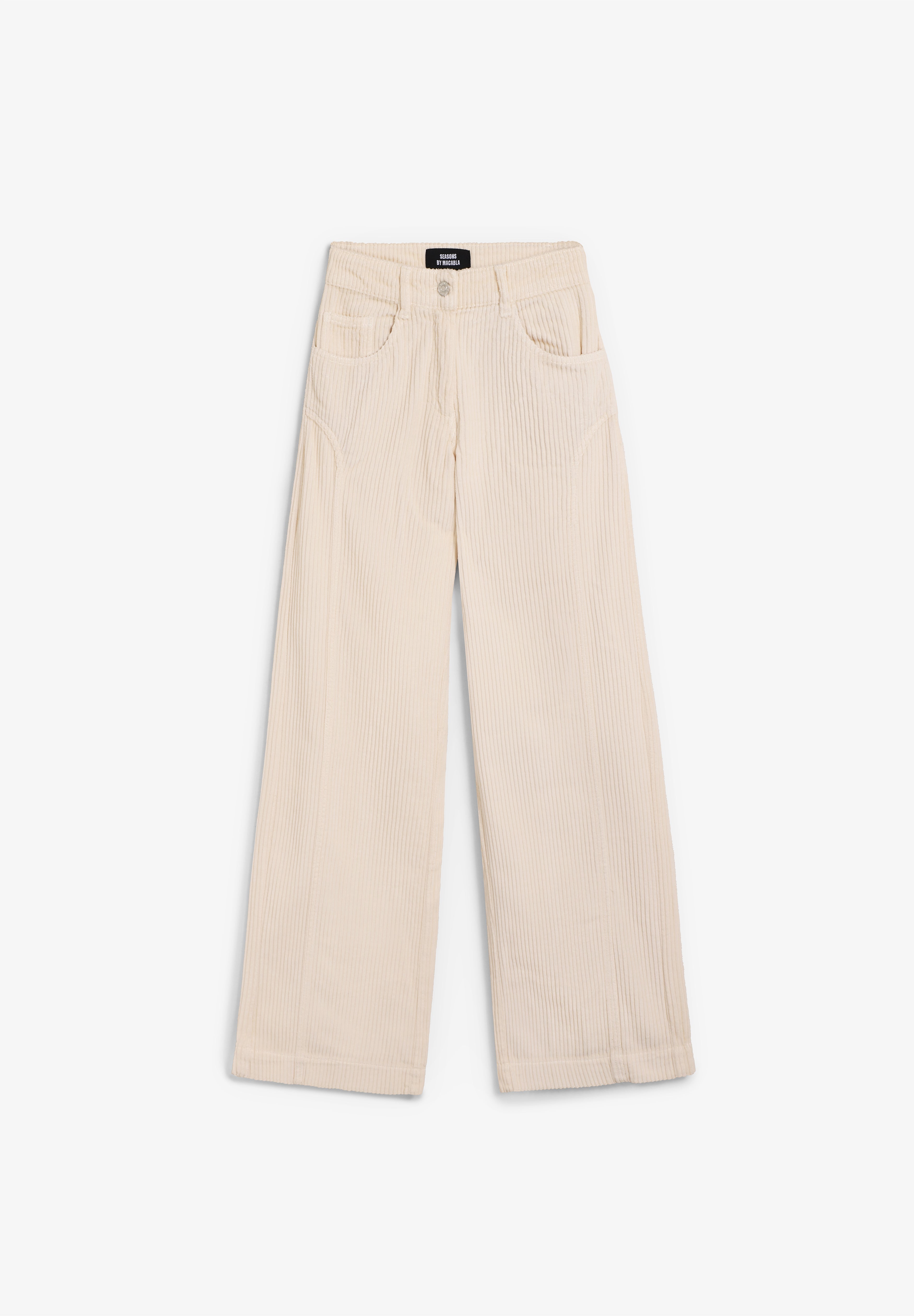 SEASONS BY MACABLA | CALÇAS A DIREITO BOMBAZINA EM CRU