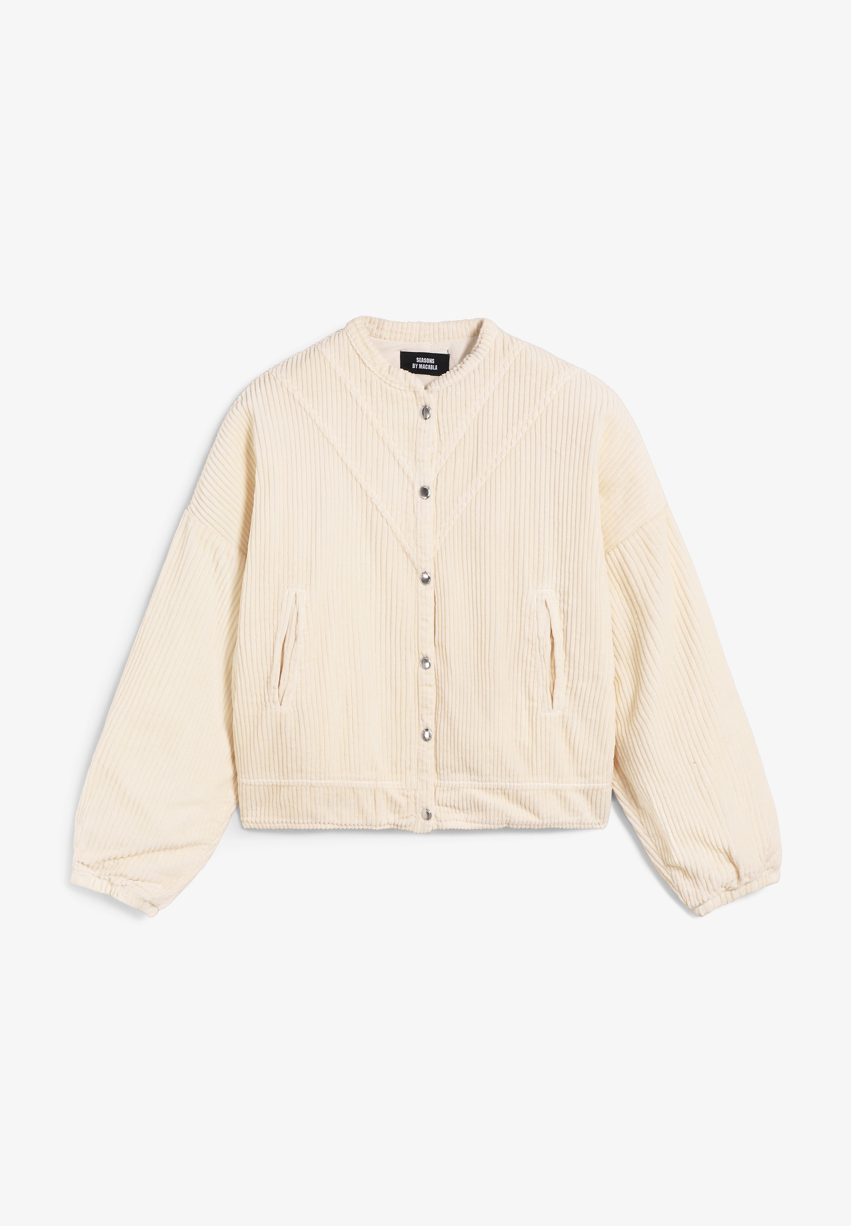 SEASONS BY MACABLA | CARDIGAN BOMBER BOMBAZINA EM CRU