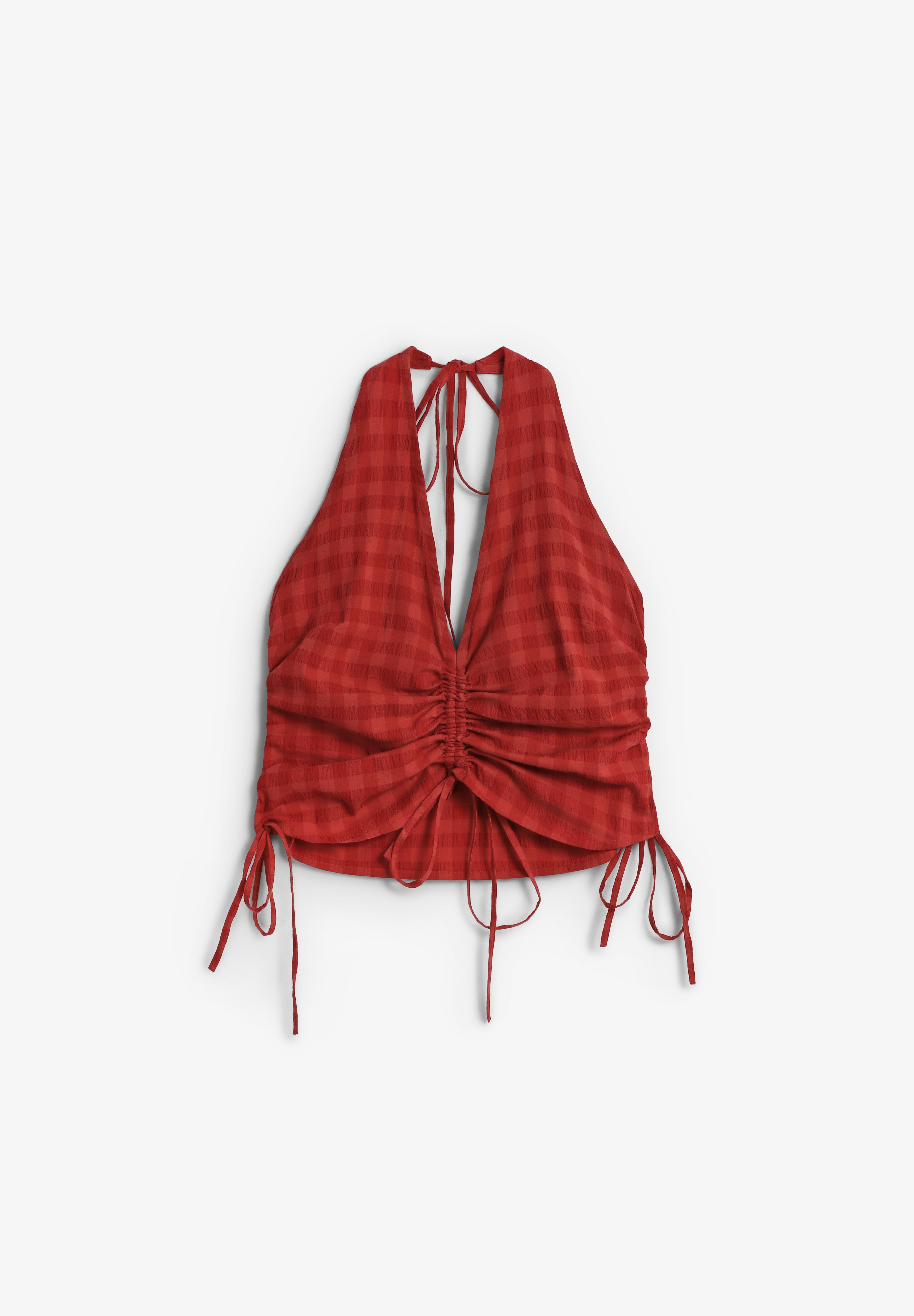 THINKING MU | TOP CHECKS SEERSUCKER HIBA