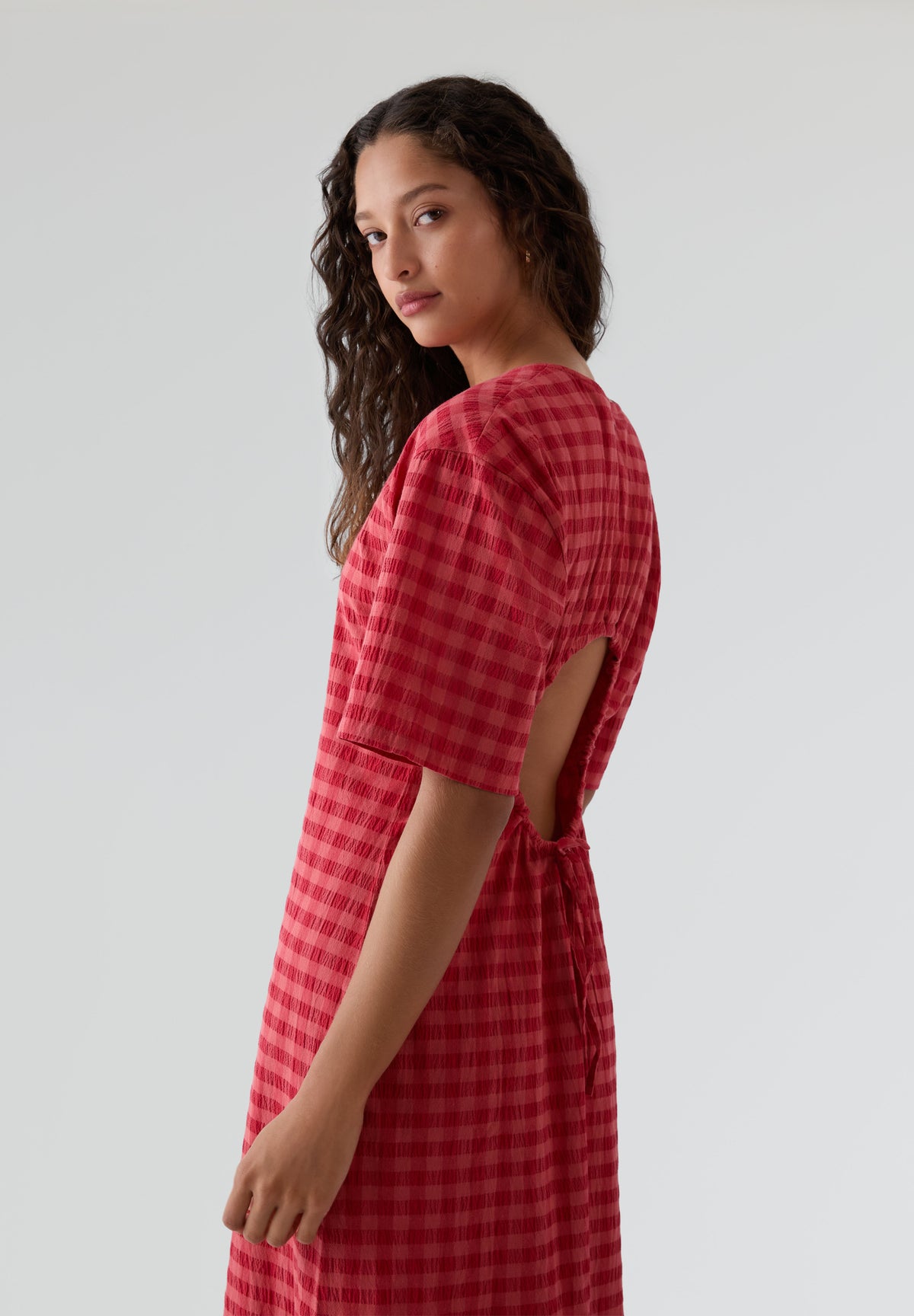 THINKING MU | VESTIDO CHECKS SEERSUCKER KINA