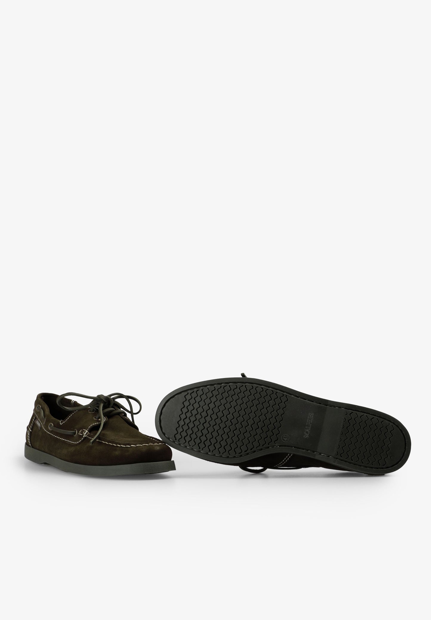 SAPATOS DE VELA DE CAMURÇA EM CONTRASTE