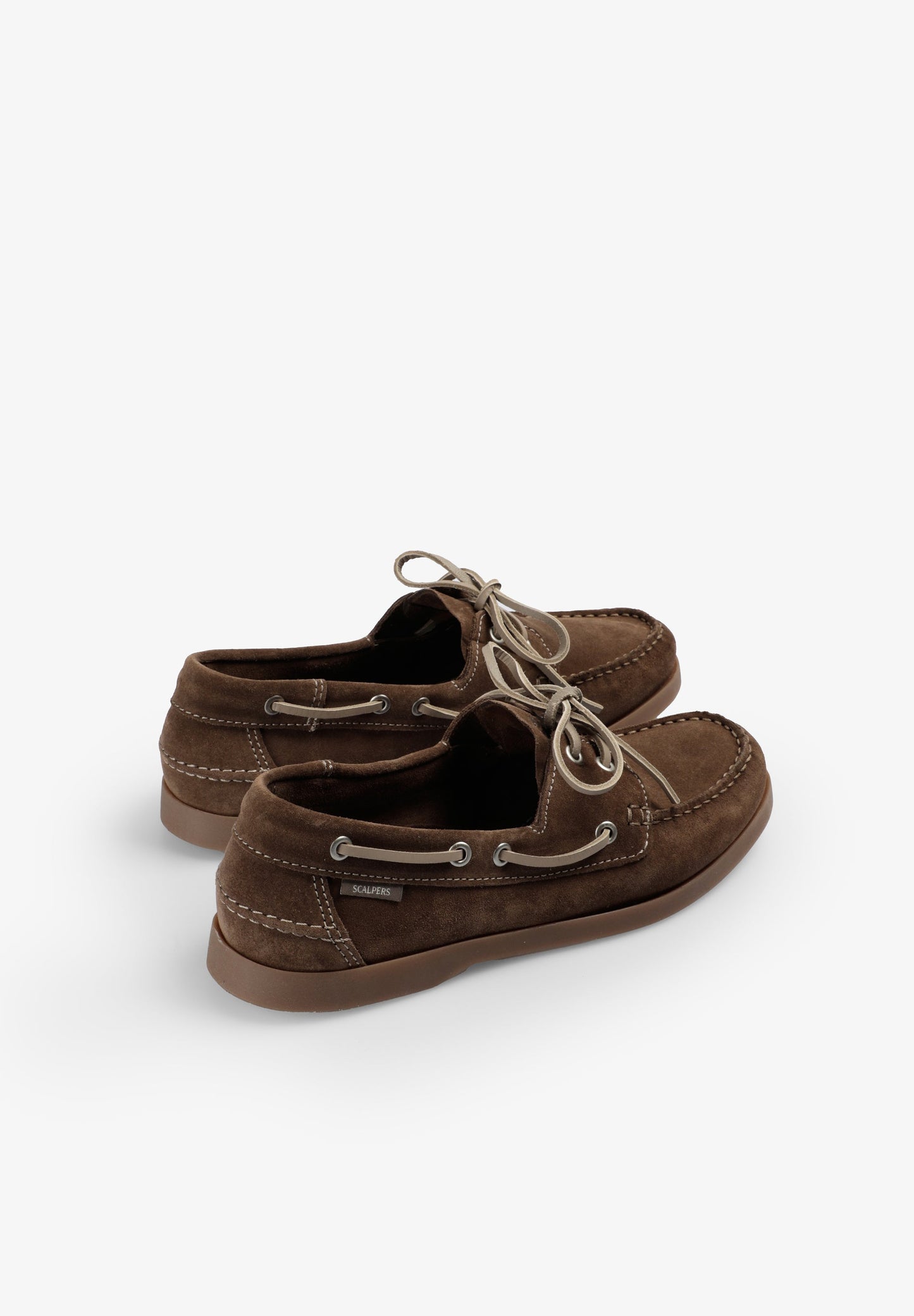 SAPATOS DE VELA DE CAMURÇA EM CONTRASTE