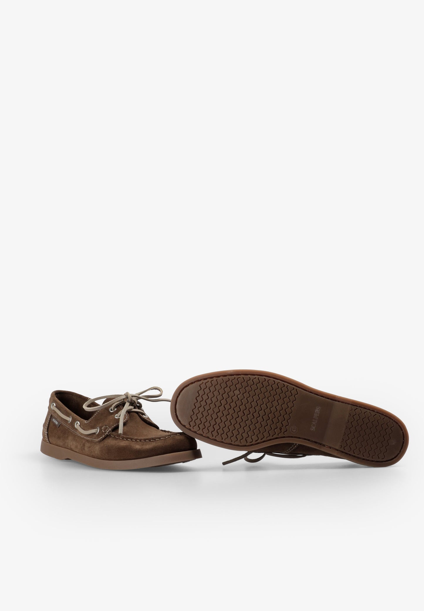 SAPATOS DE VELA DE CAMURÇA EM CONTRASTE