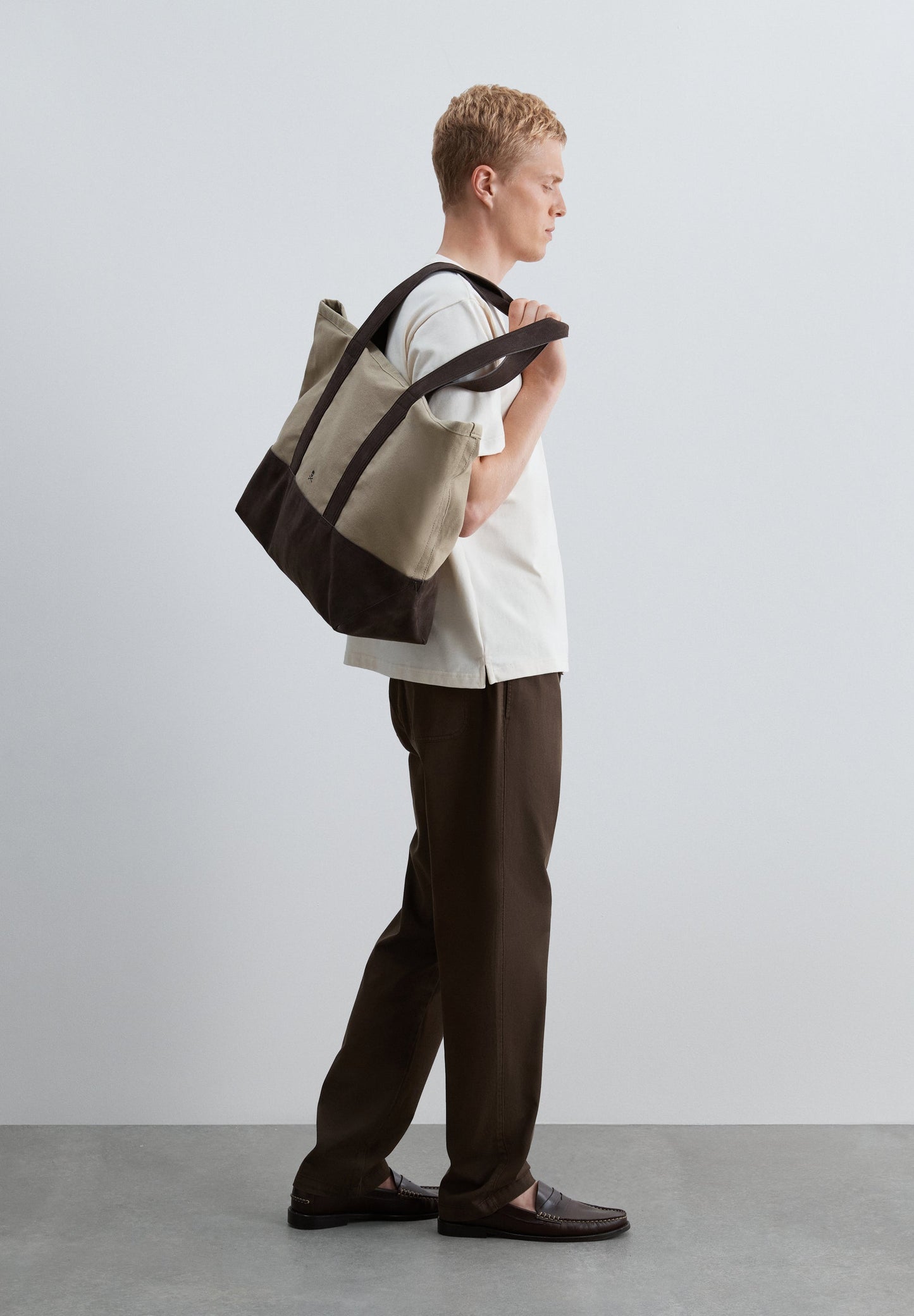 BOLSA TOTE DE ALGODÃO E CAMURÇA