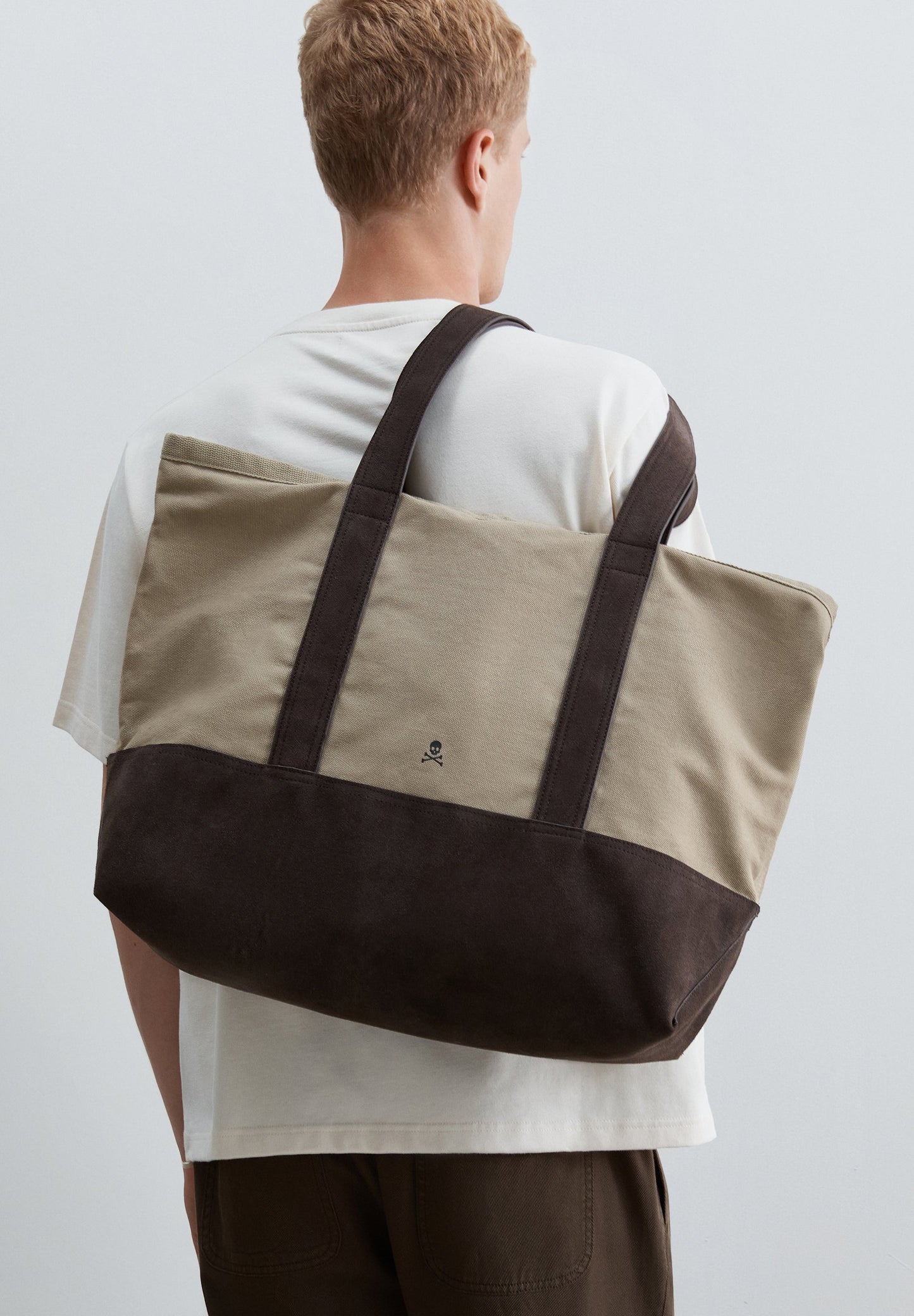 BOLSA TOTE DE ALGODÃO E CAMURÇA
