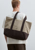 BOLSA TOTE DE ALGODÃO E CAMURÇA