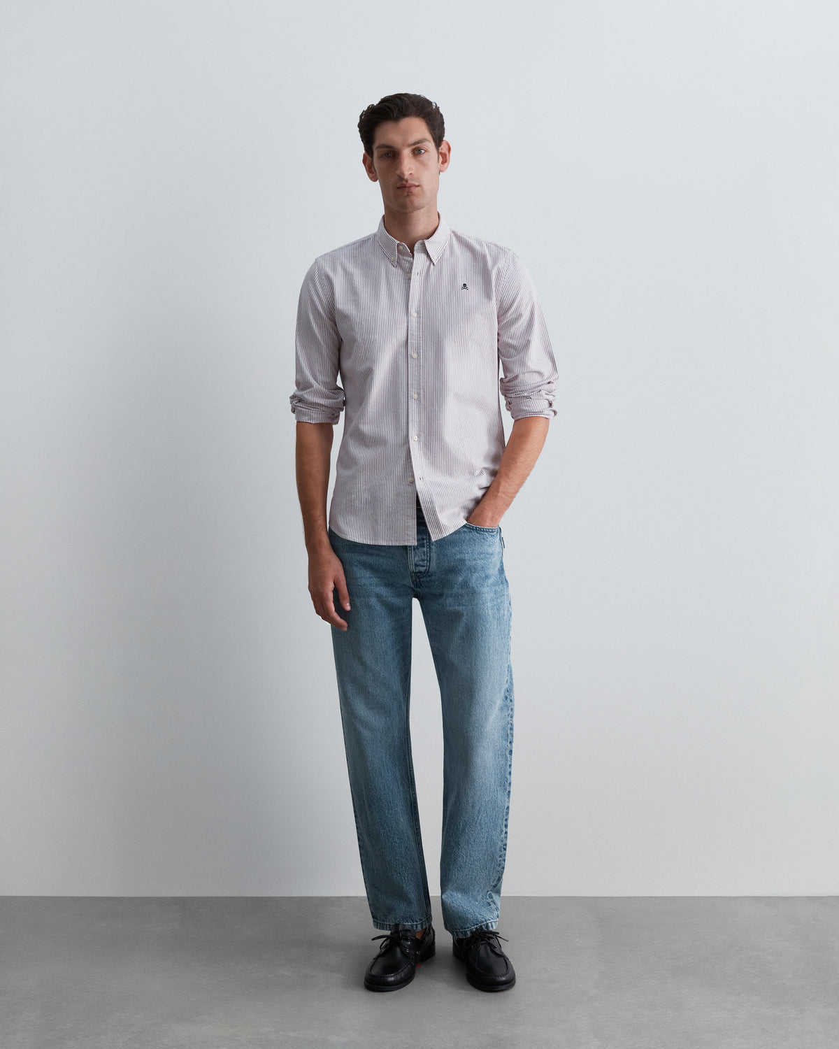 CAMISA OXFORD ÀS RISCAS