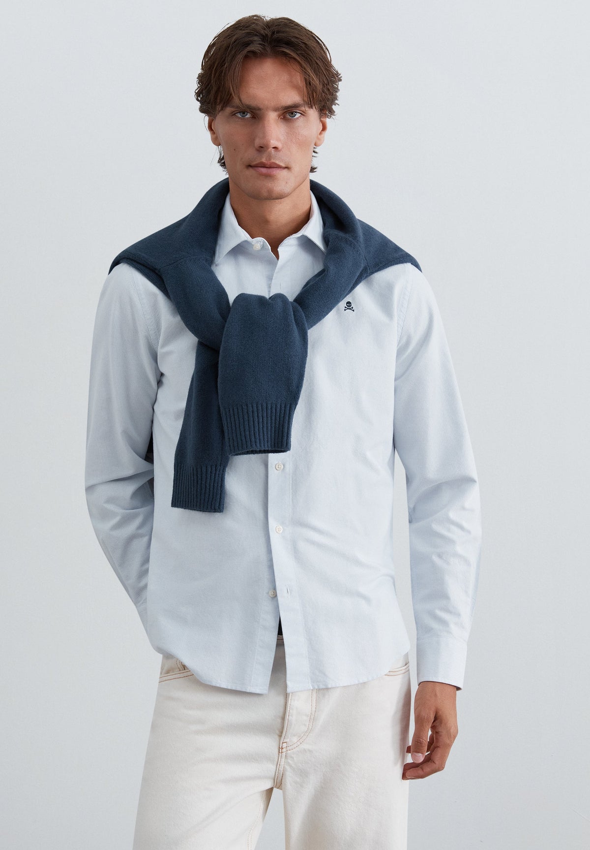 CAMISA OXFORD ÀS RISCAS
