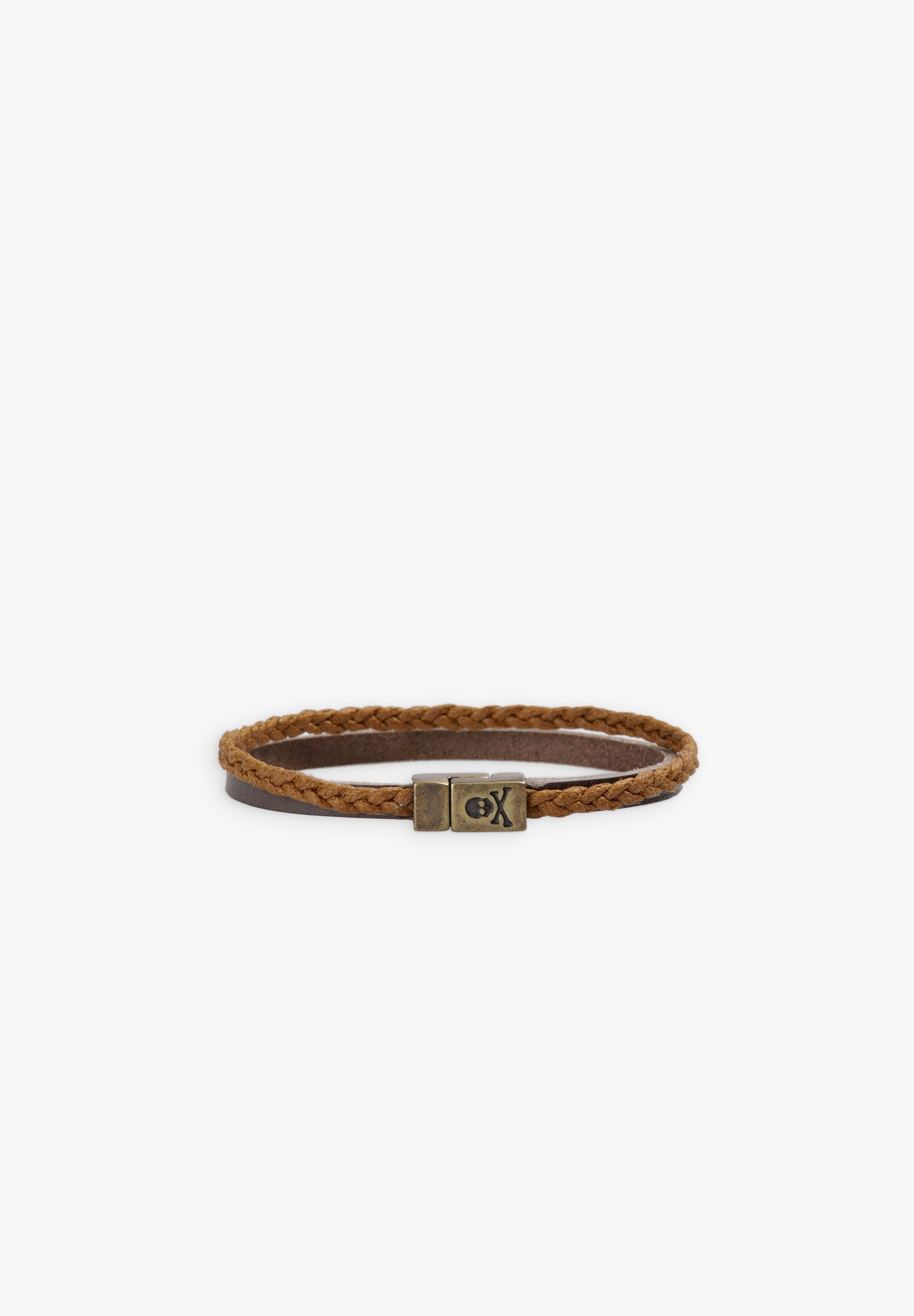 PULSEIRA EM PELE E CORDÃO ENCERADO