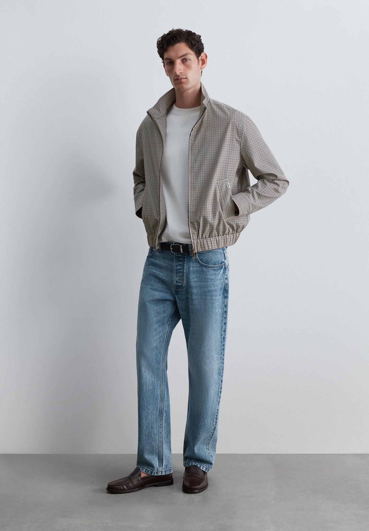 CARDIGAN BOMBER COM PADRÃO MICRO-XADREZ