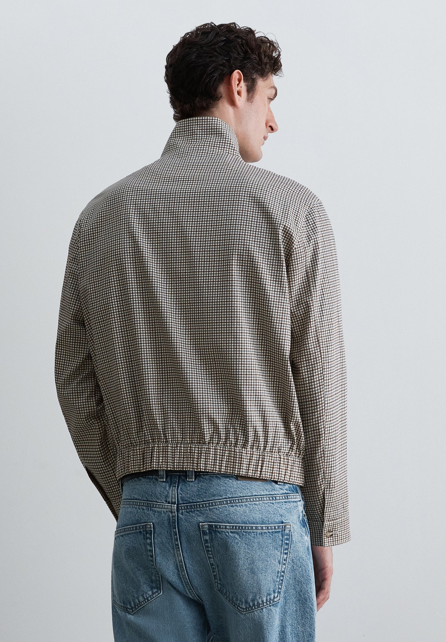 CARDIGAN BOMBER COM PADRÃO MICRO-XADREZ