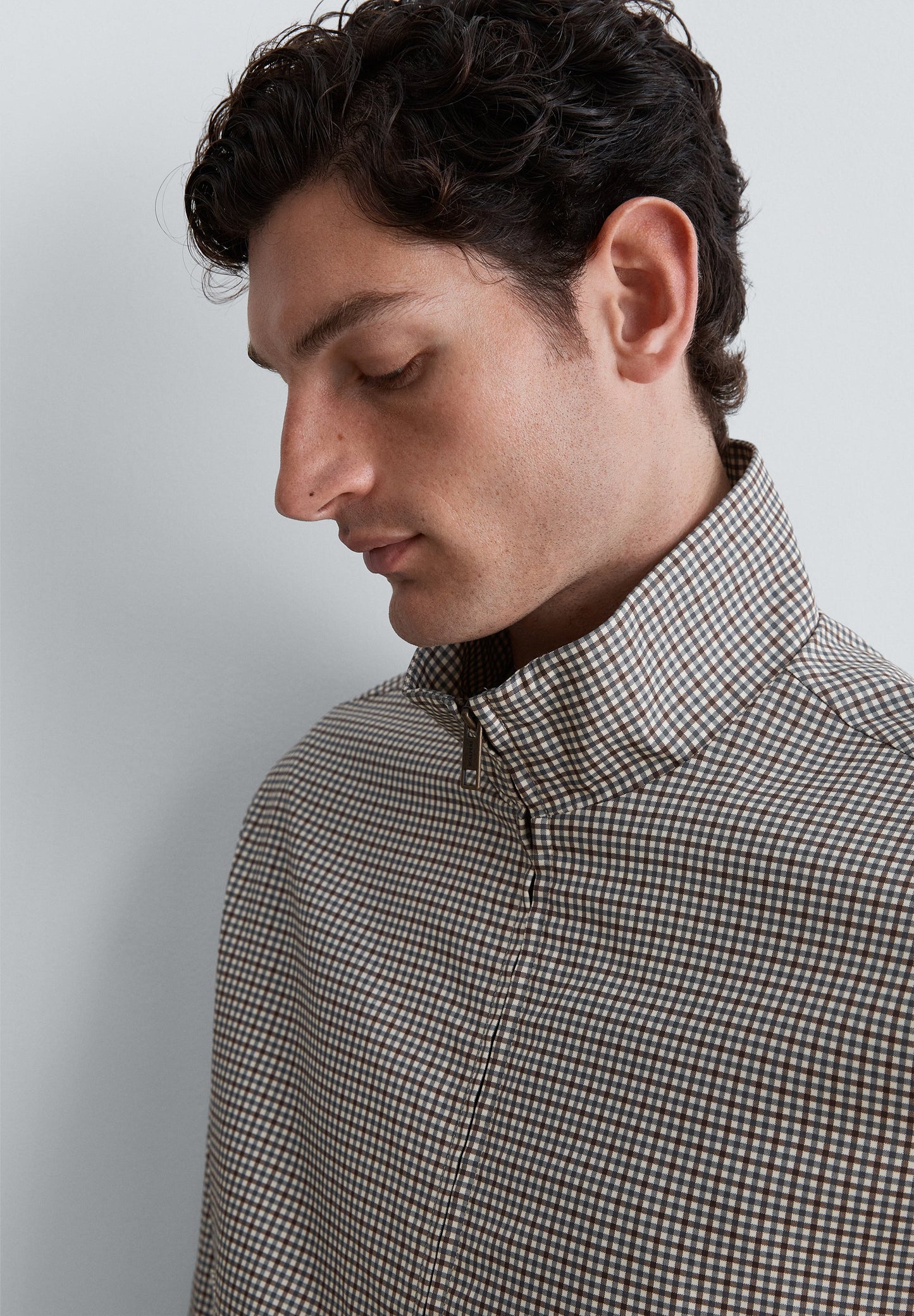 CARDIGAN BOMBER COM PADRÃO MICRO-XADREZ